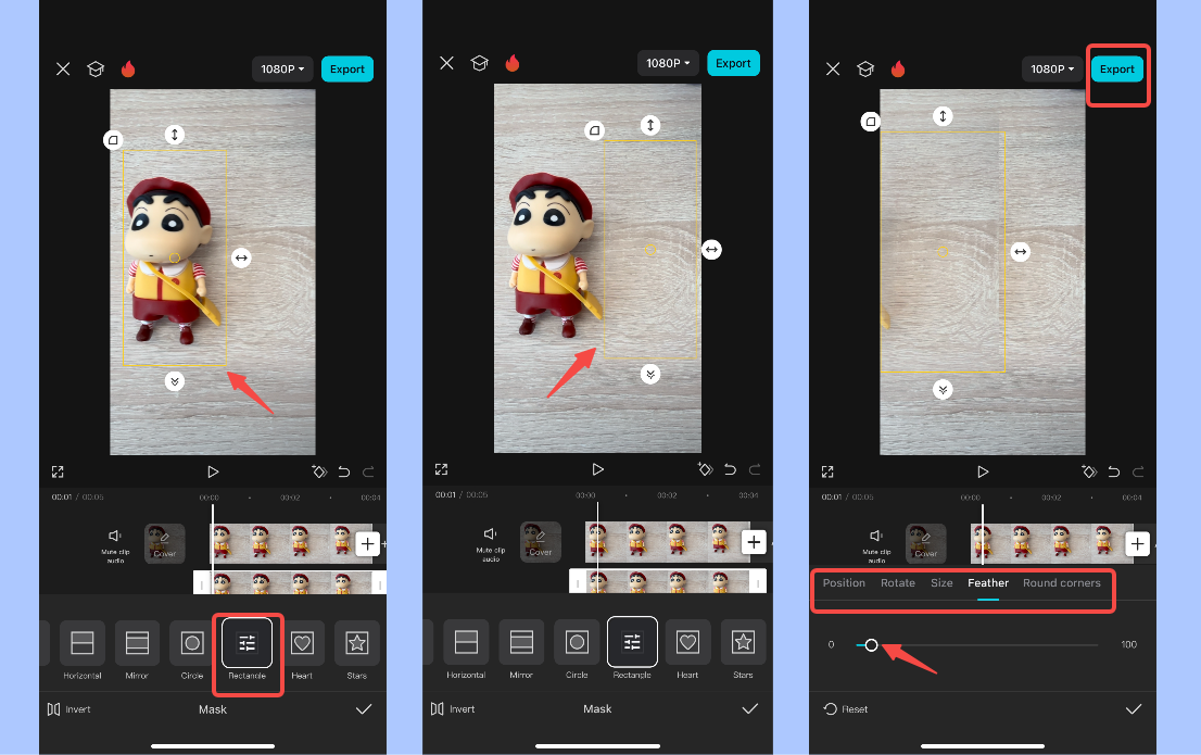 Remove objects in the CapCut app