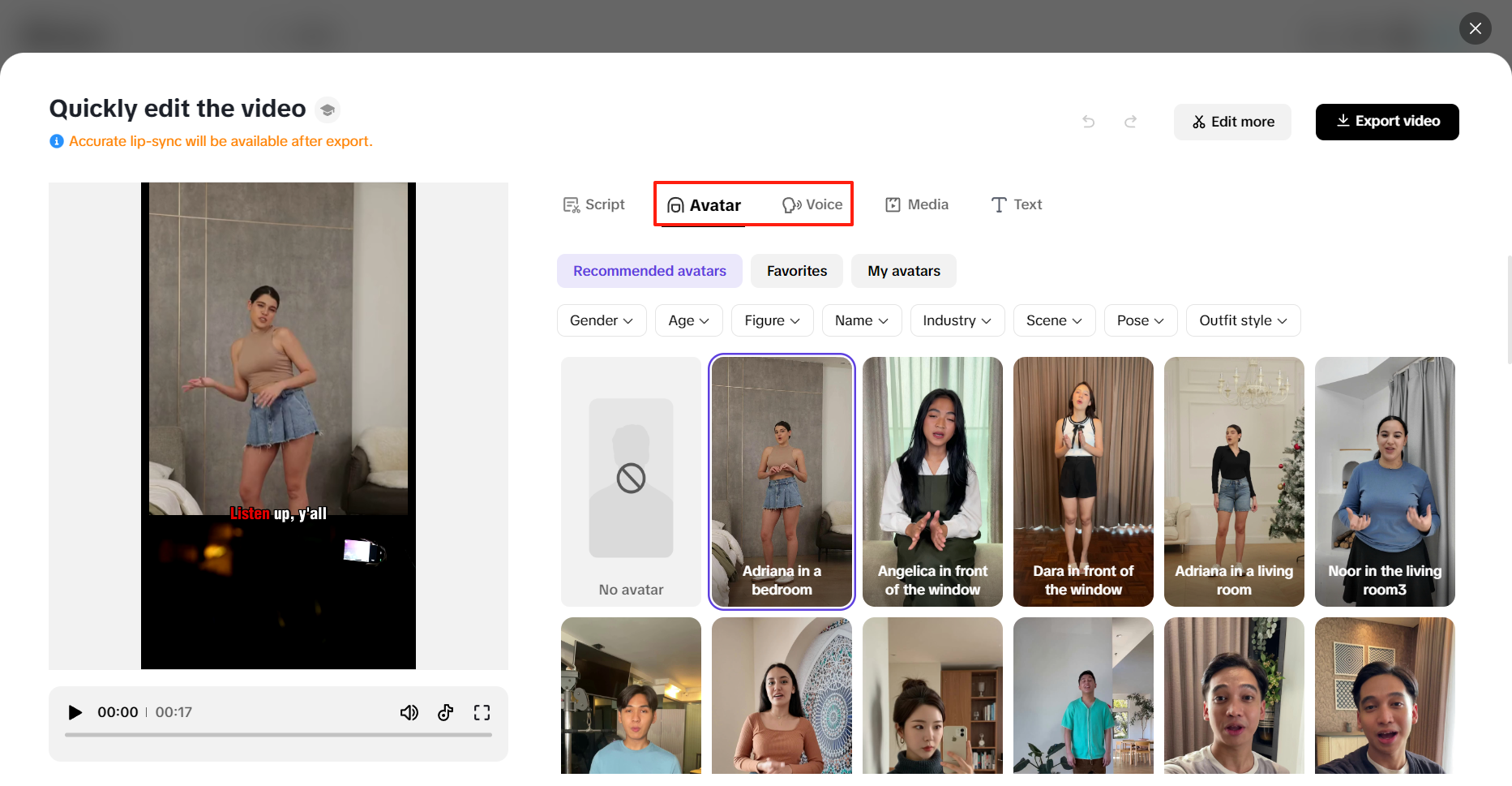 Avatares gerados por IA