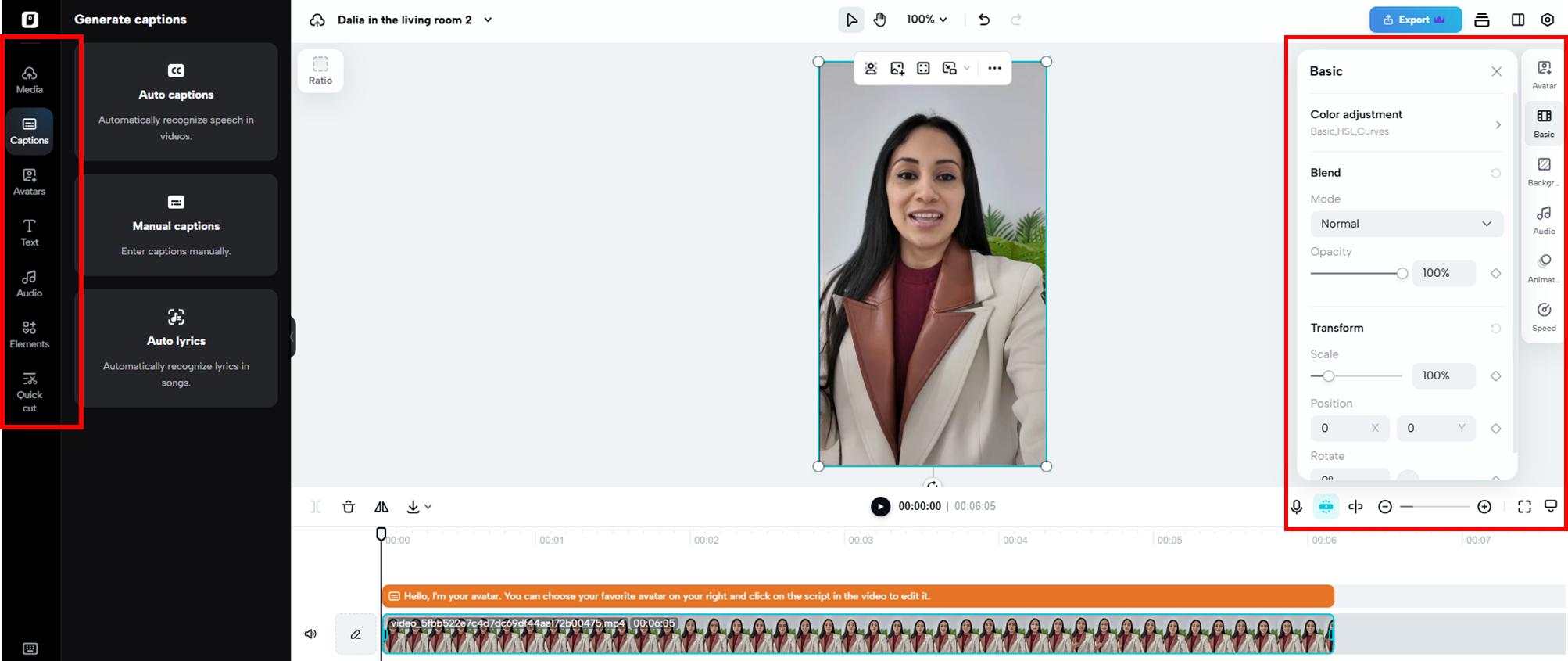 Personalize o vídeo do seu avatar