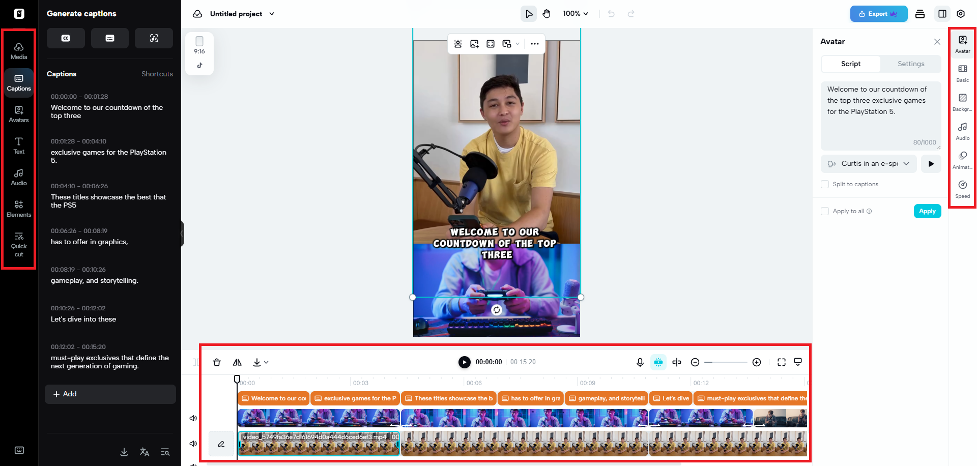 The edit more interface