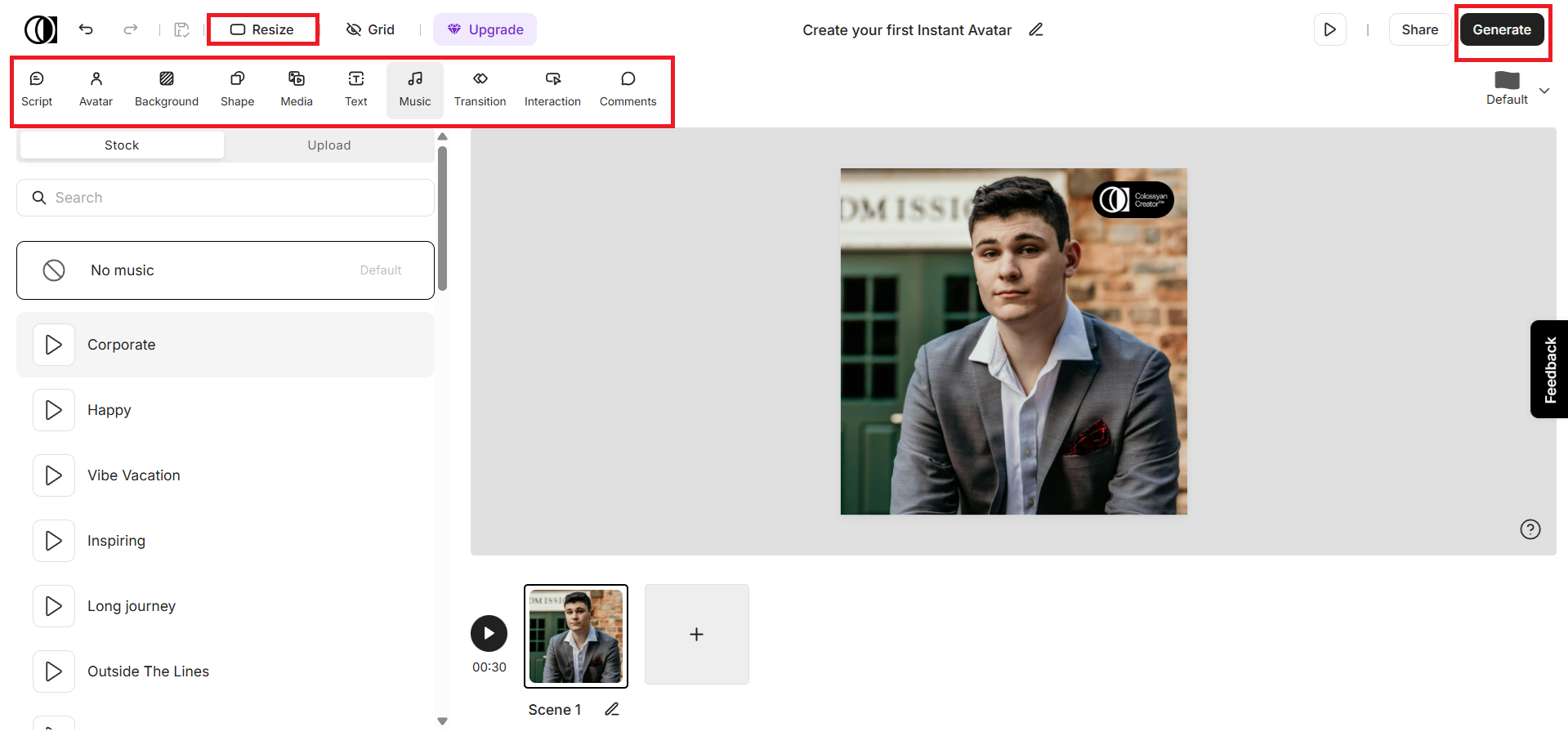 Edit and generate the video