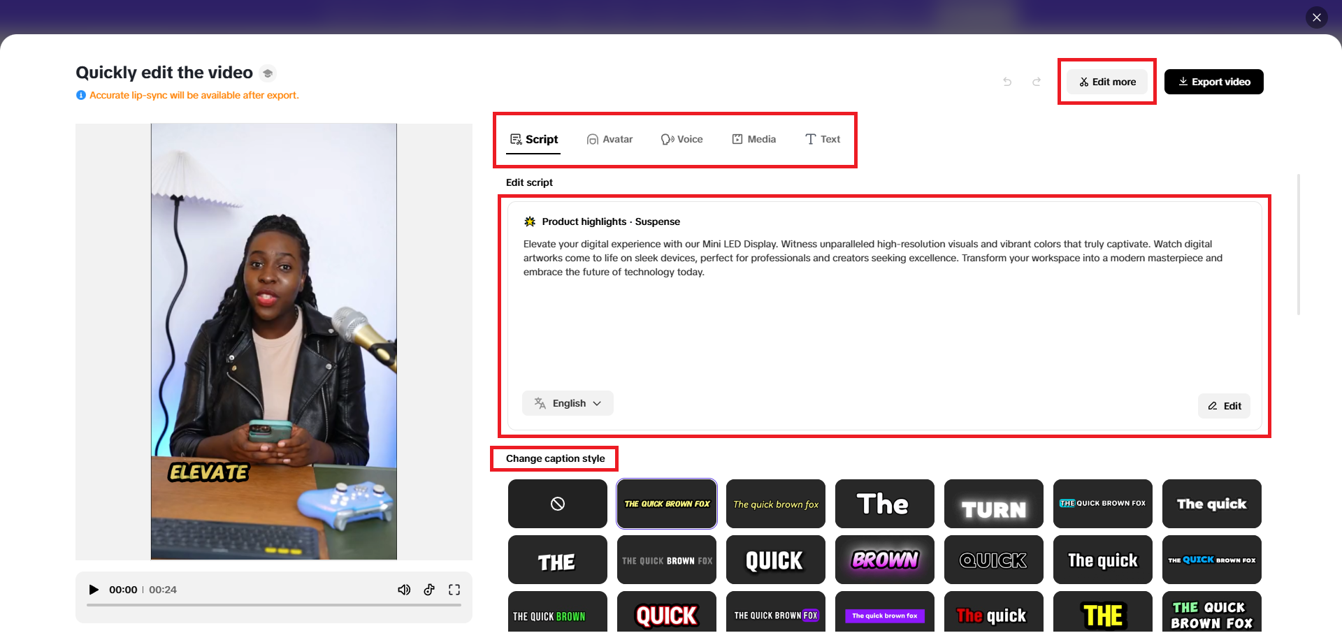 Perform any quick changes