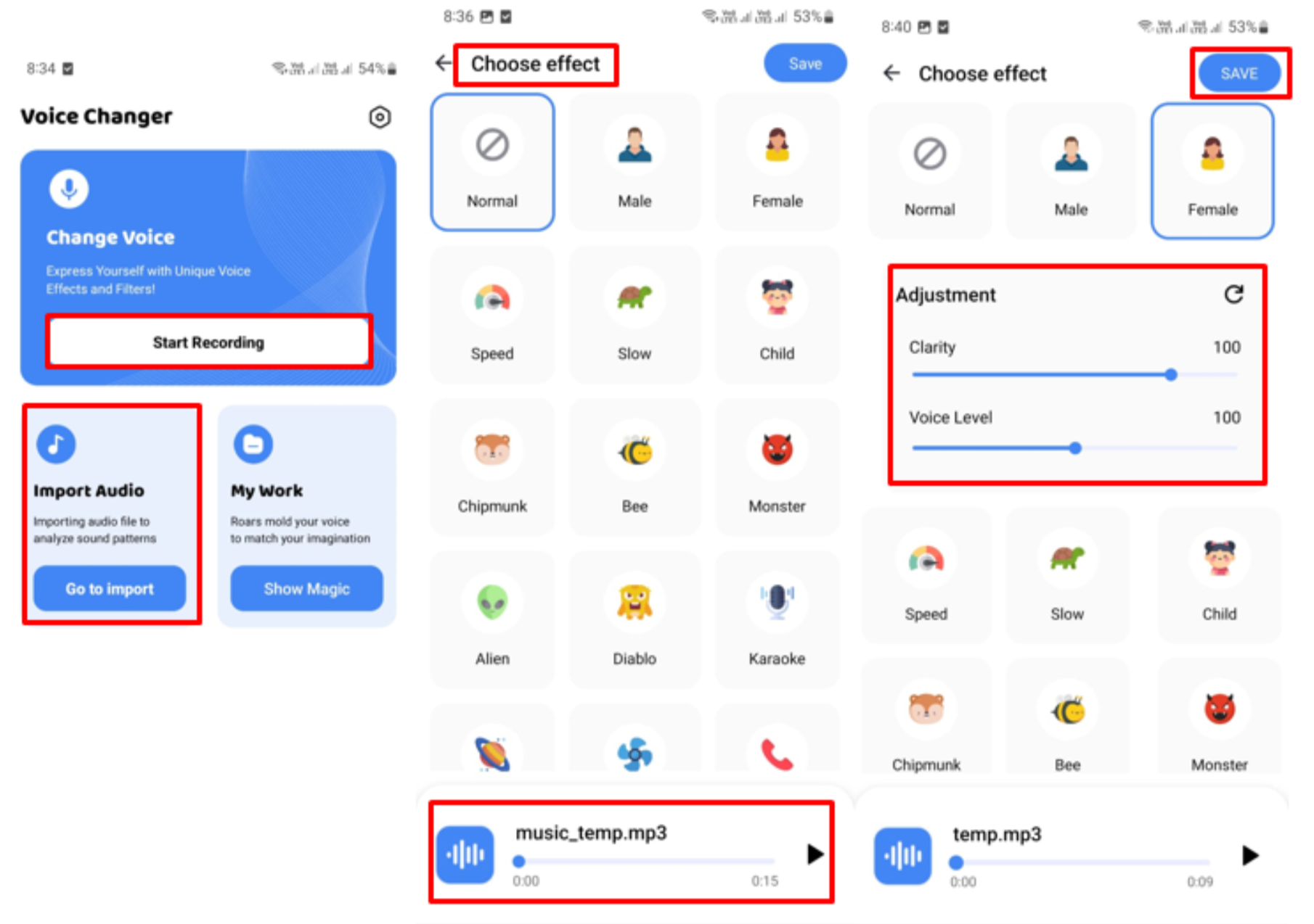 Image showing how to use Voice Changer Plus