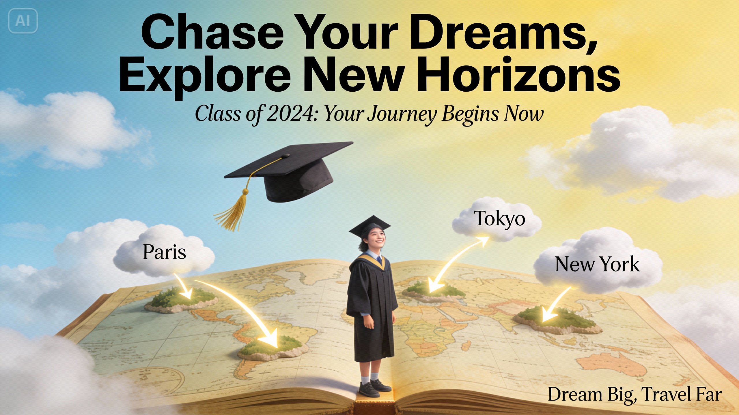 Un póster inspirador de sueños y destinos en el futuro