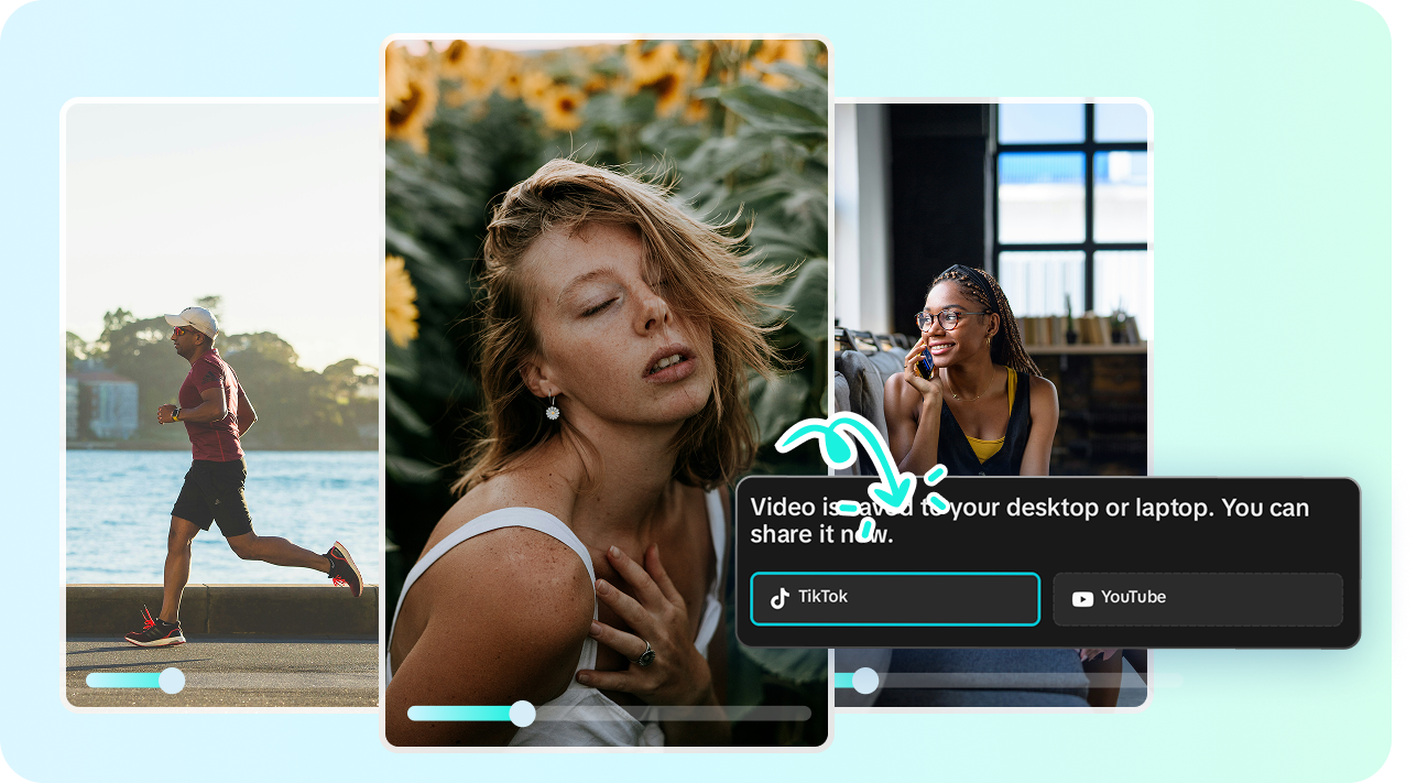 Share videos instantly with CapCut's AI video generator for TikTok