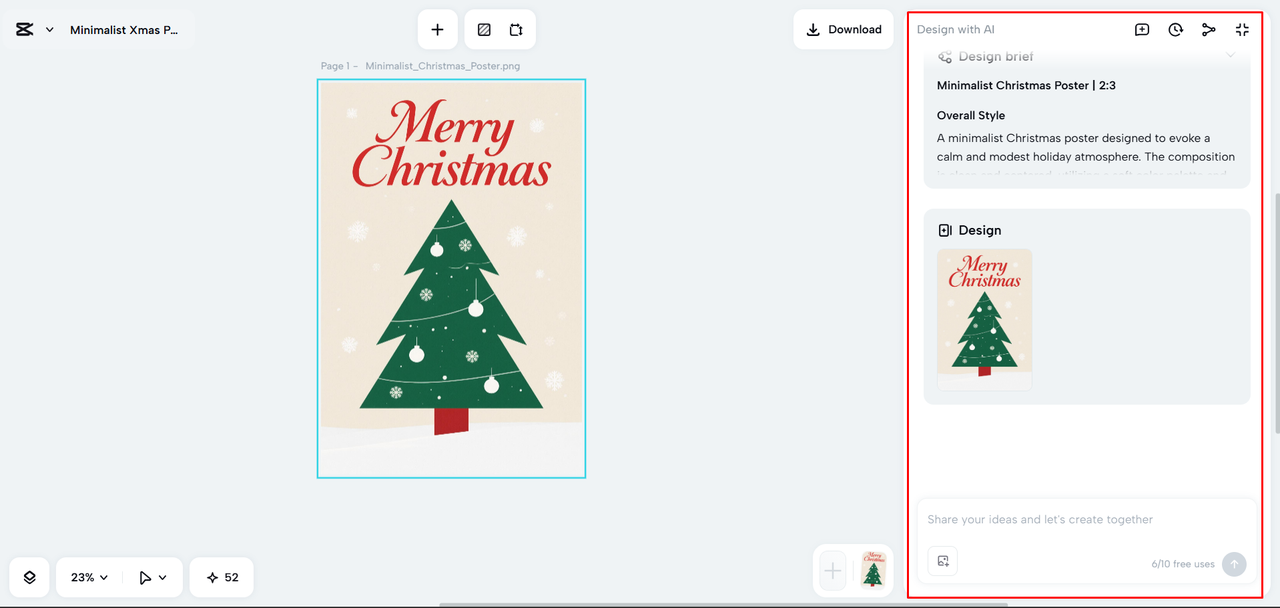 Customizing the poster in the CapCut desktop video editor 