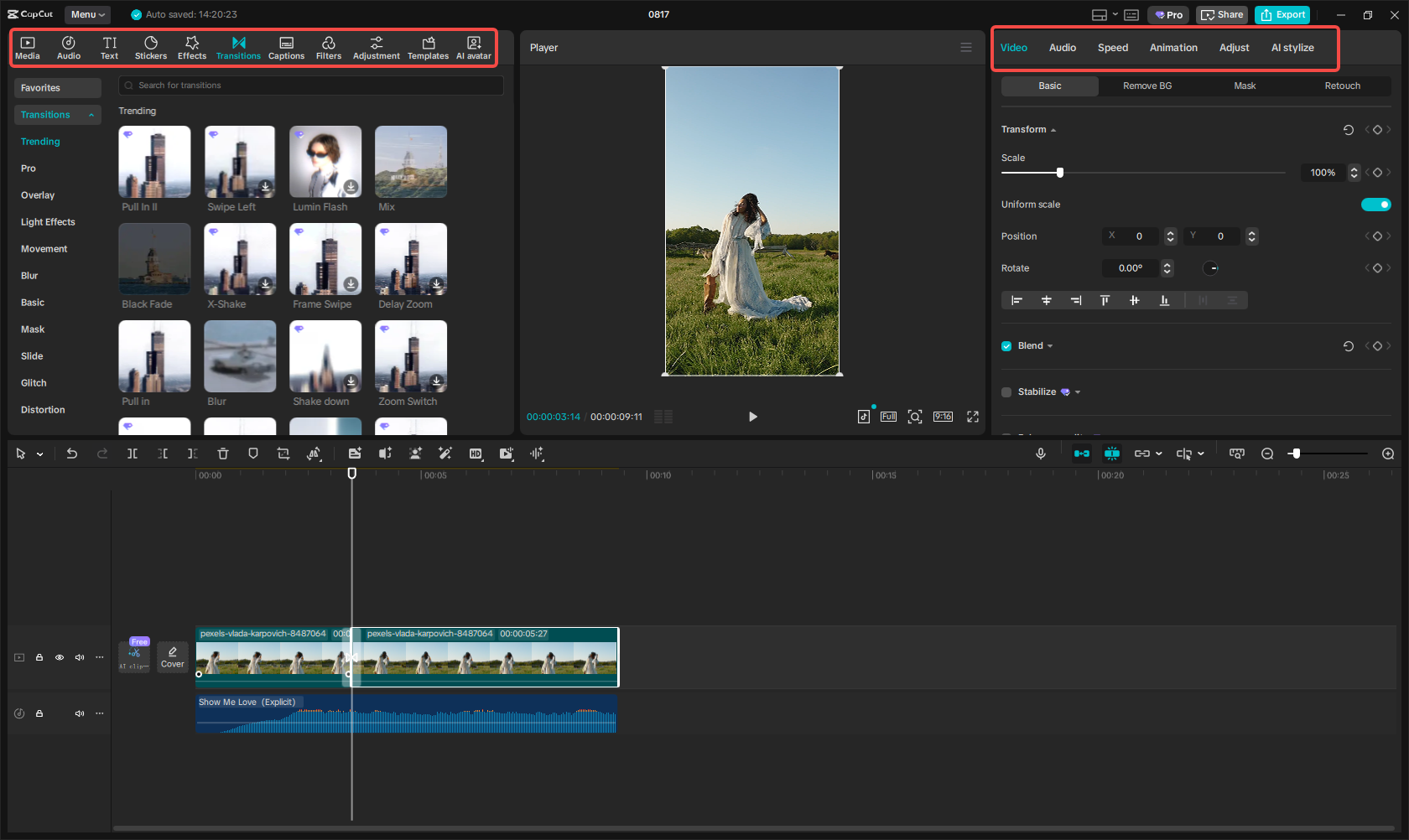 Edit the story with rich features in CapCut