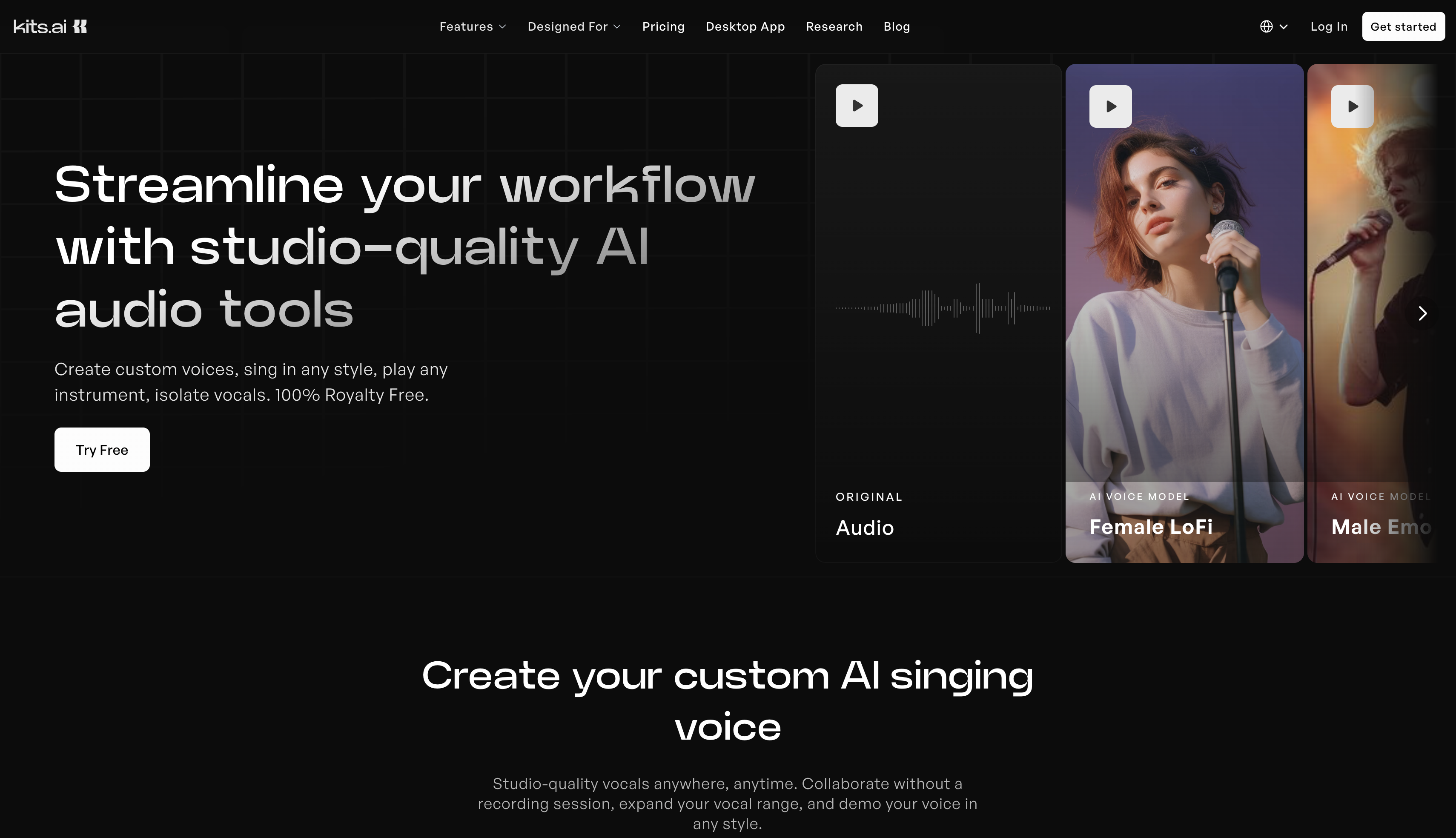 Kits.AI interface