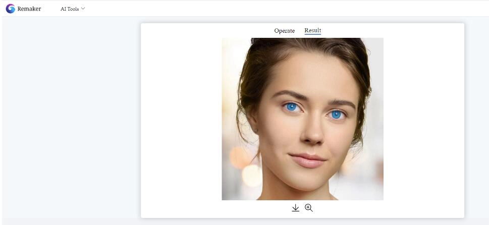 Montrant comment changer la couleur des yeux en ligne gratuitement avec Remaker