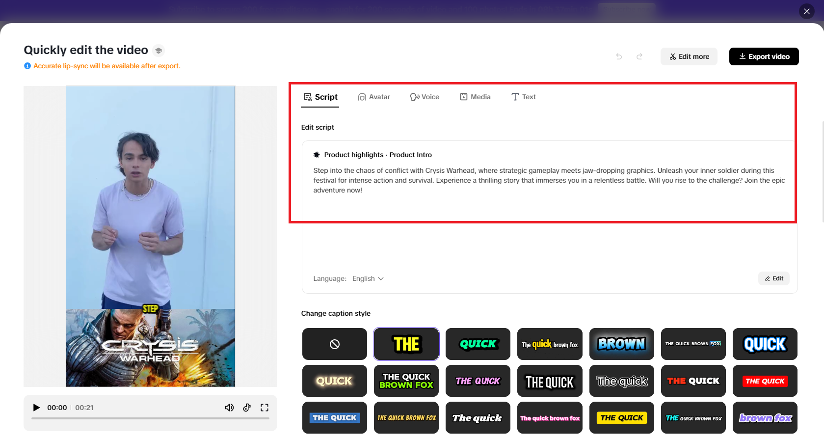AI-based captions & subtitles
