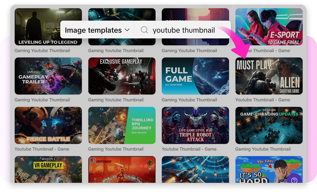 Customizable thumbnial templates