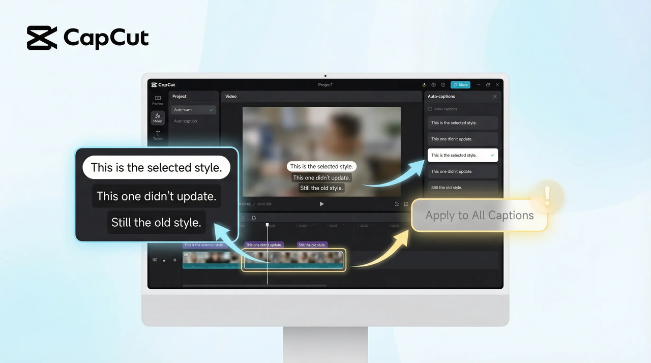 Terapkan untuk semua keterangan pada CapCut
