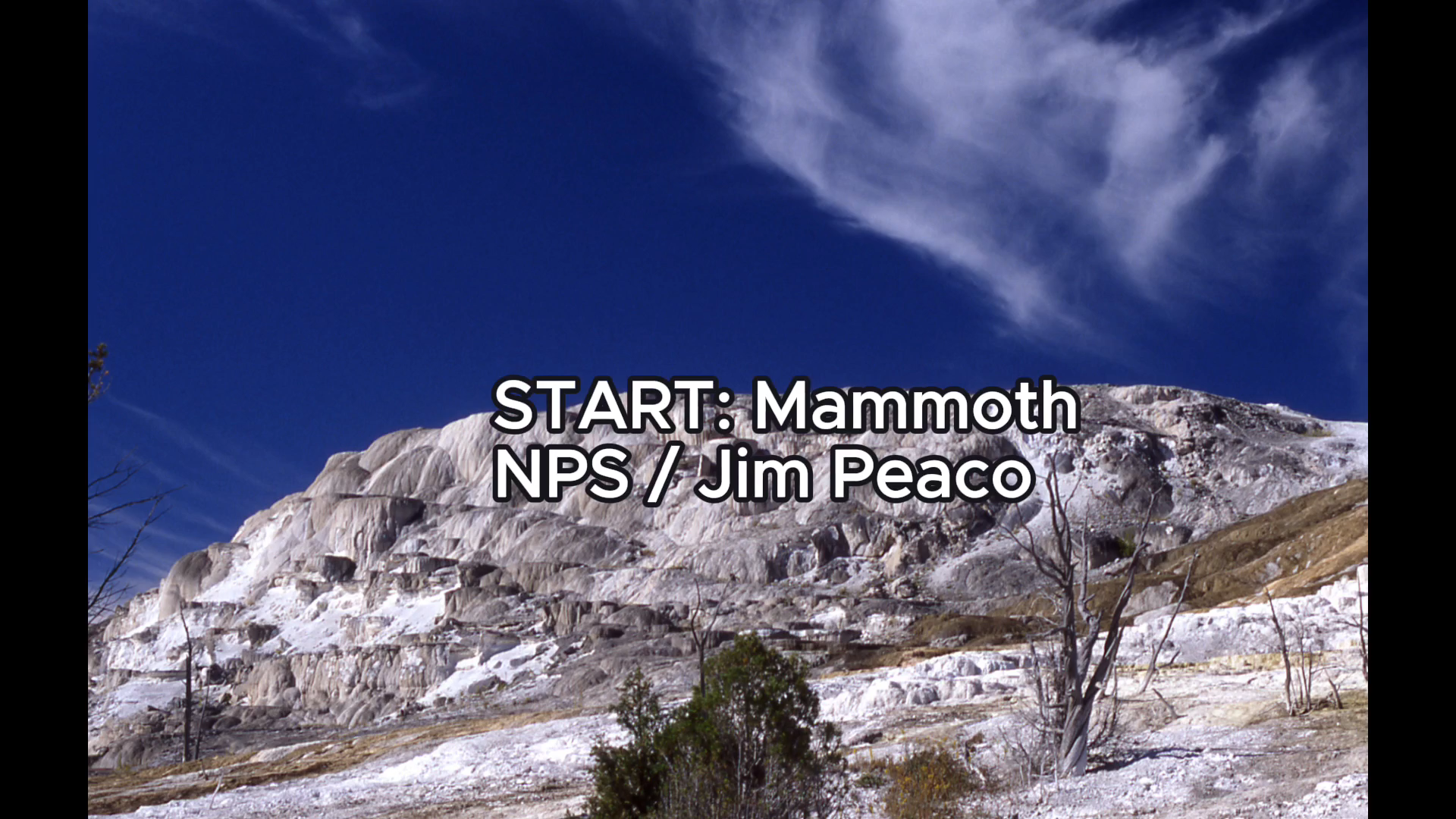 Mammoth starting stop with a readable place label and NPS photo credit