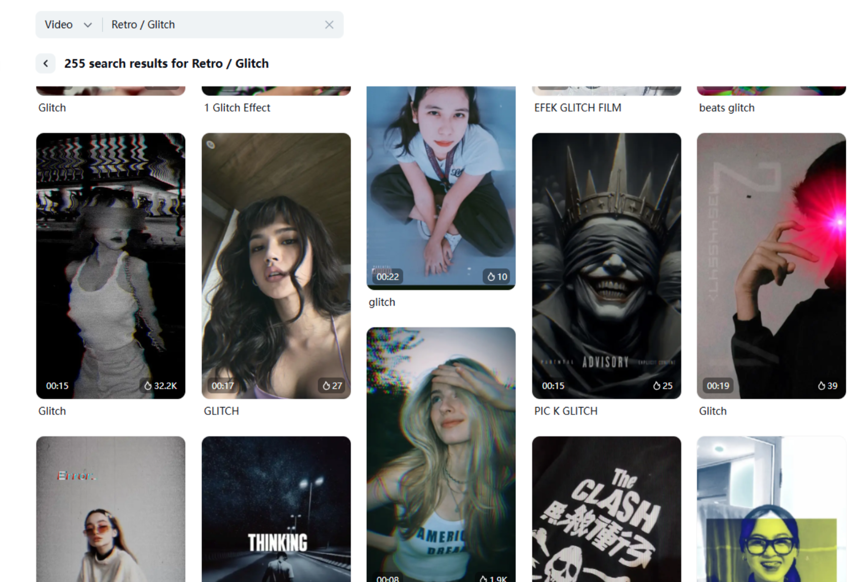 Retro vhs and glitch template design sample