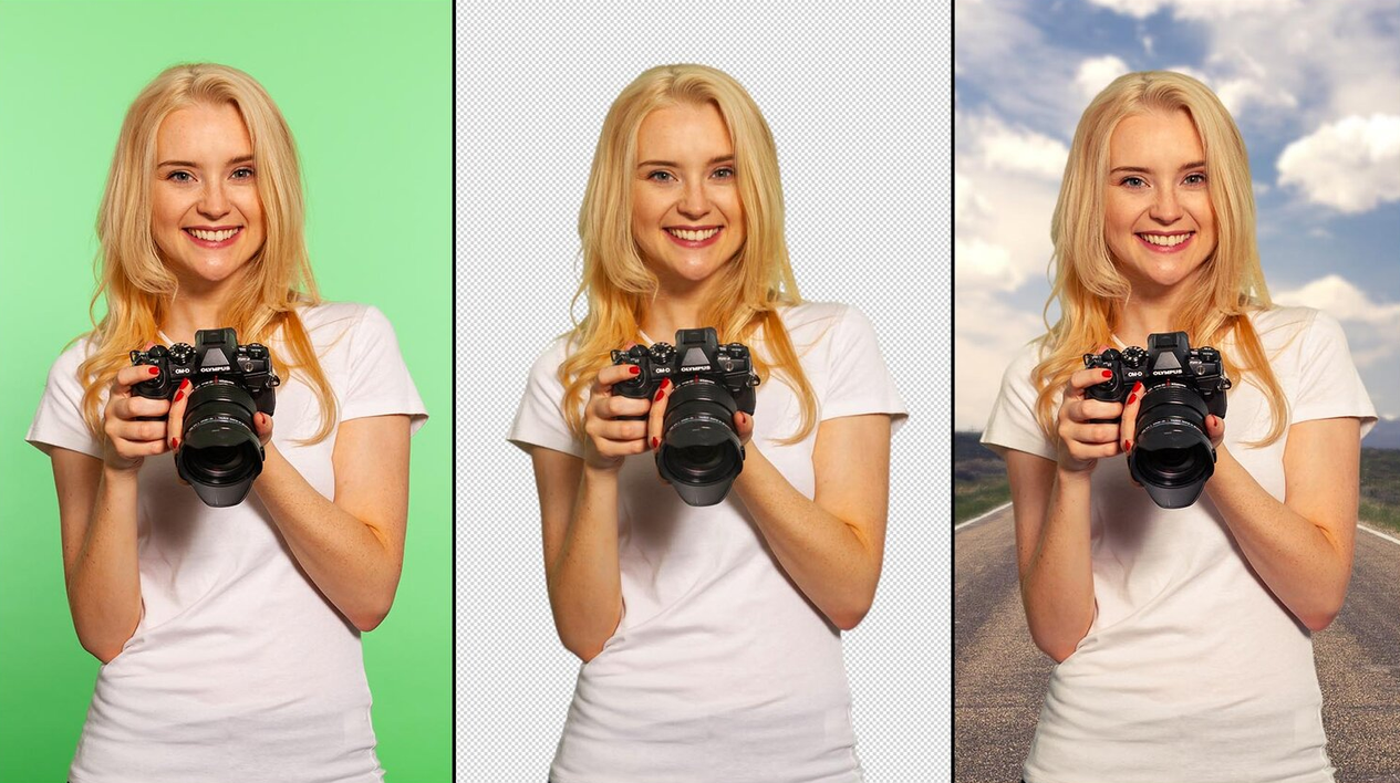 take photography with a green canvas