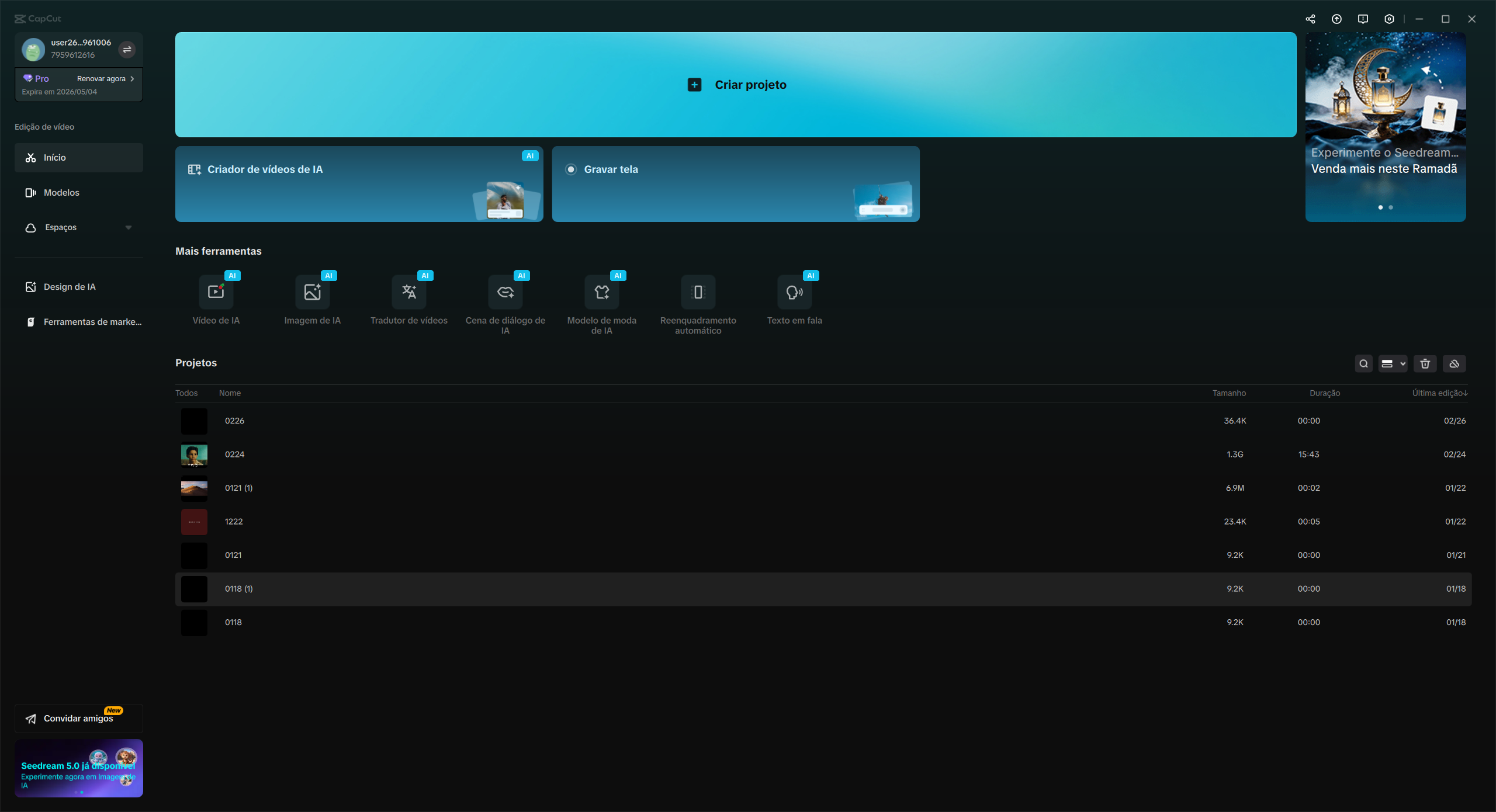 Importando imagem no CapCut Desktop