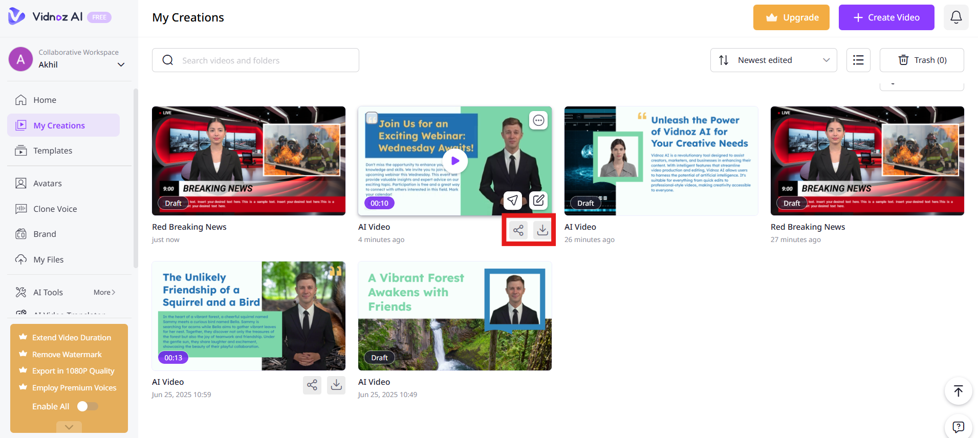 Unduh dan bagikan video