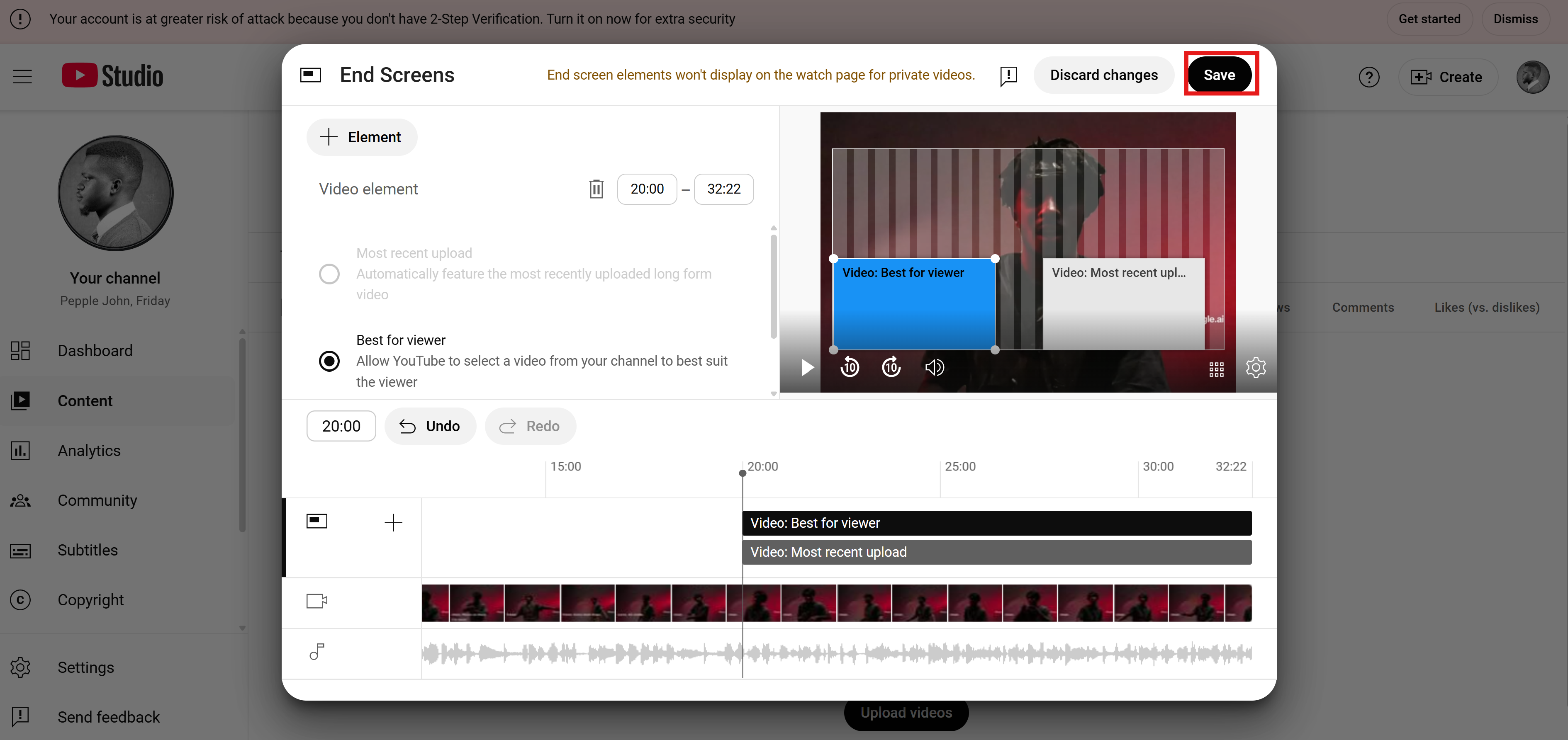 Gumawa ng end screen ng YouTube