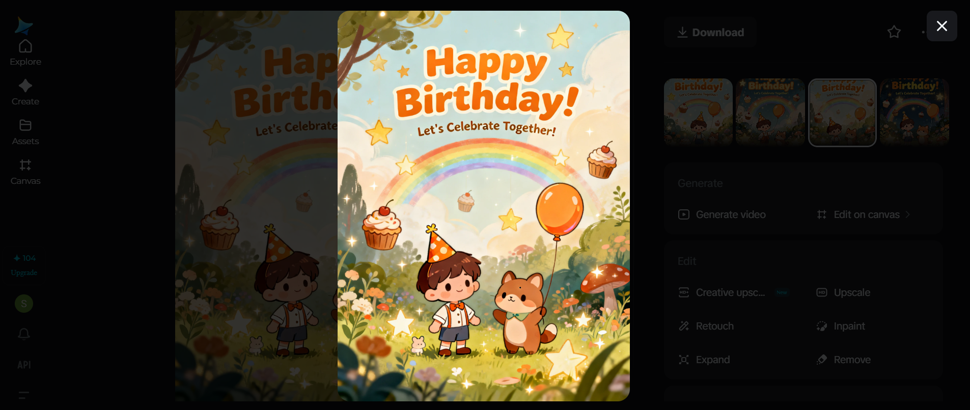 Birthday poster design idea: storybook style illustration