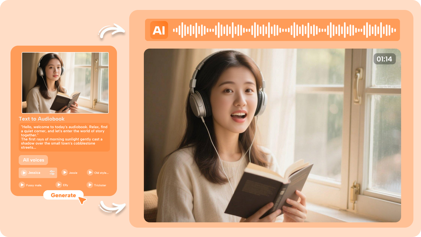 criar audiolivro com IA