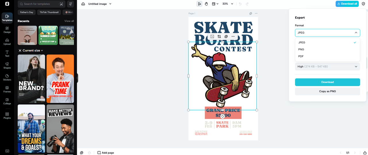 Export in multiple formats for any need