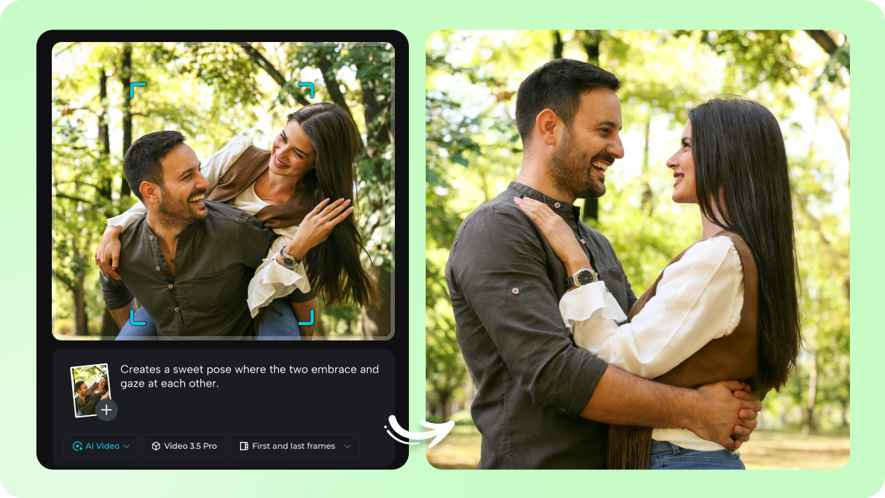 Direct romantic scenes with action prompts