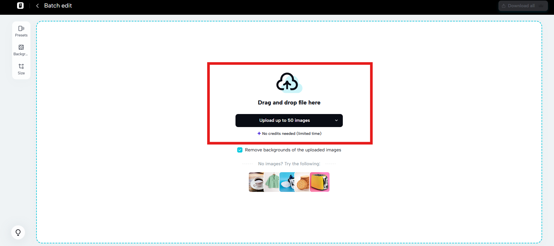 Upload product images