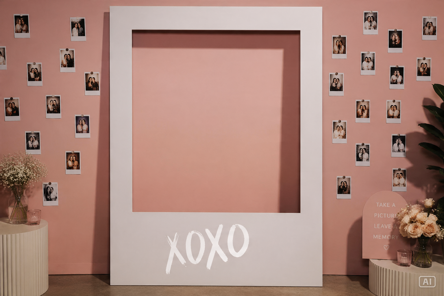 Vintage Polaroid XOXO photo booth generated by Pippit