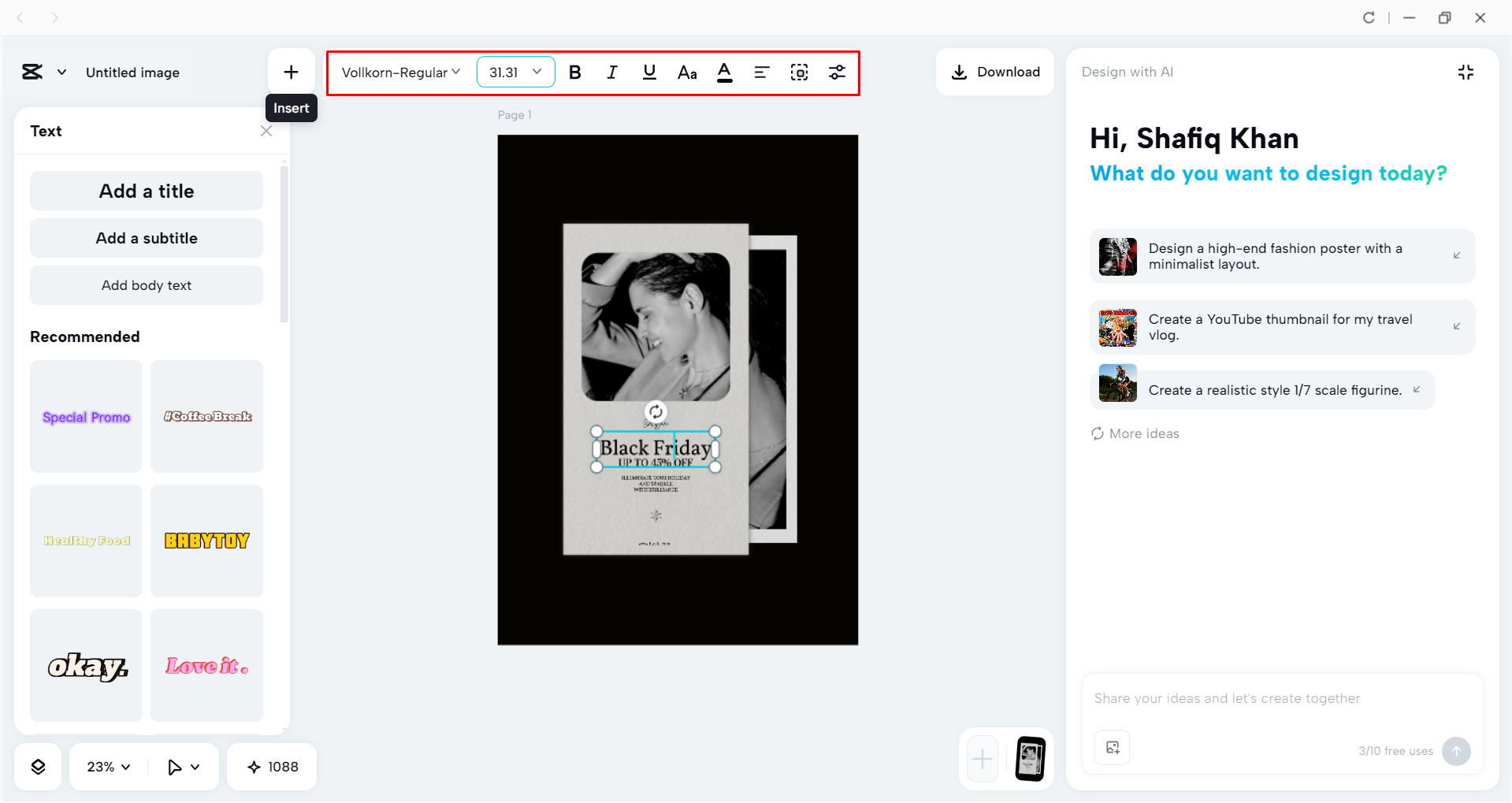 Customizing the poster with the CapCut desktop video editor