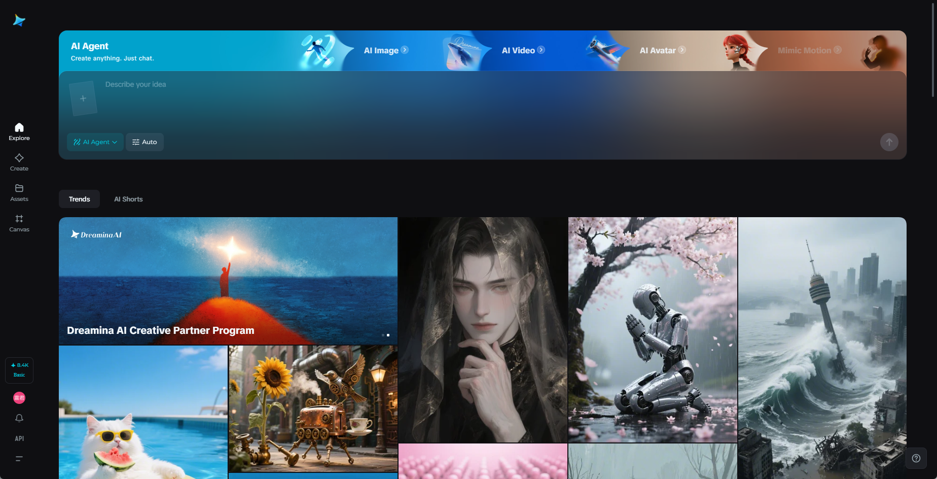 Dreamina interface