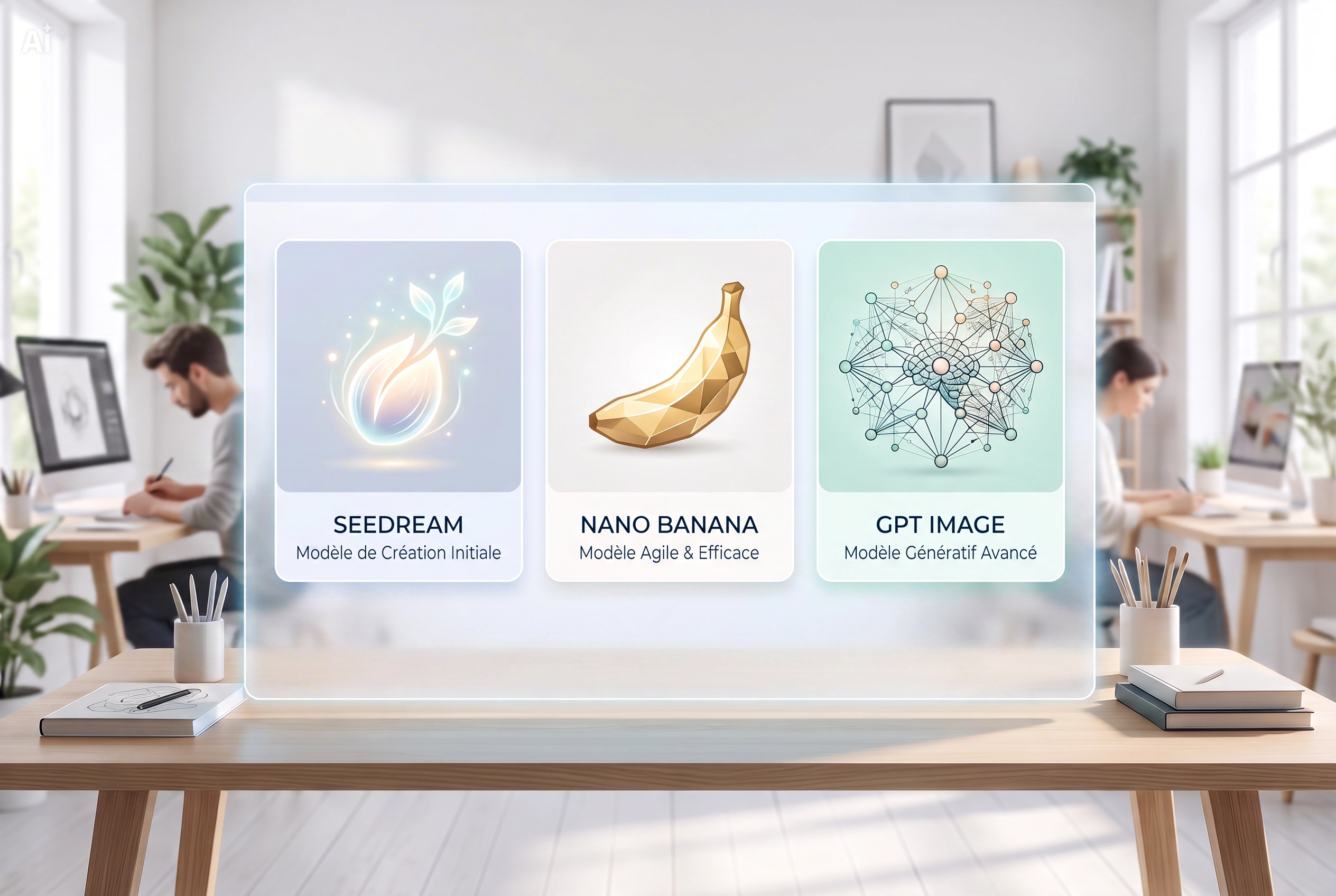 Seedream 5.0 Pro, Nano Banana 2, Nano Banana Pro, GPT Image 2 : quel modèle choisir dans Design Studio ?
