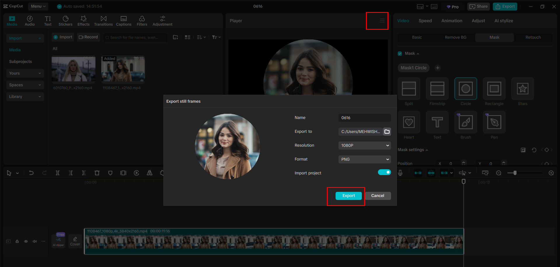 Interface of the CapCut desktop video editor - the best free voice enhancer for PC