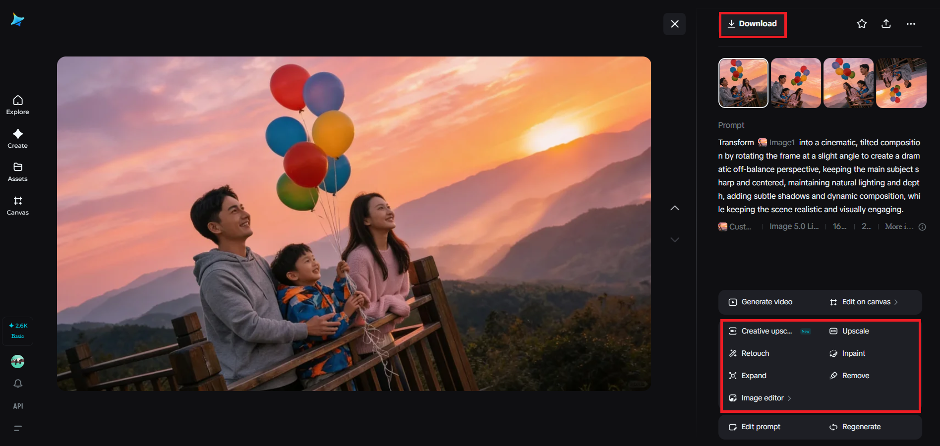 Refine and download your final image