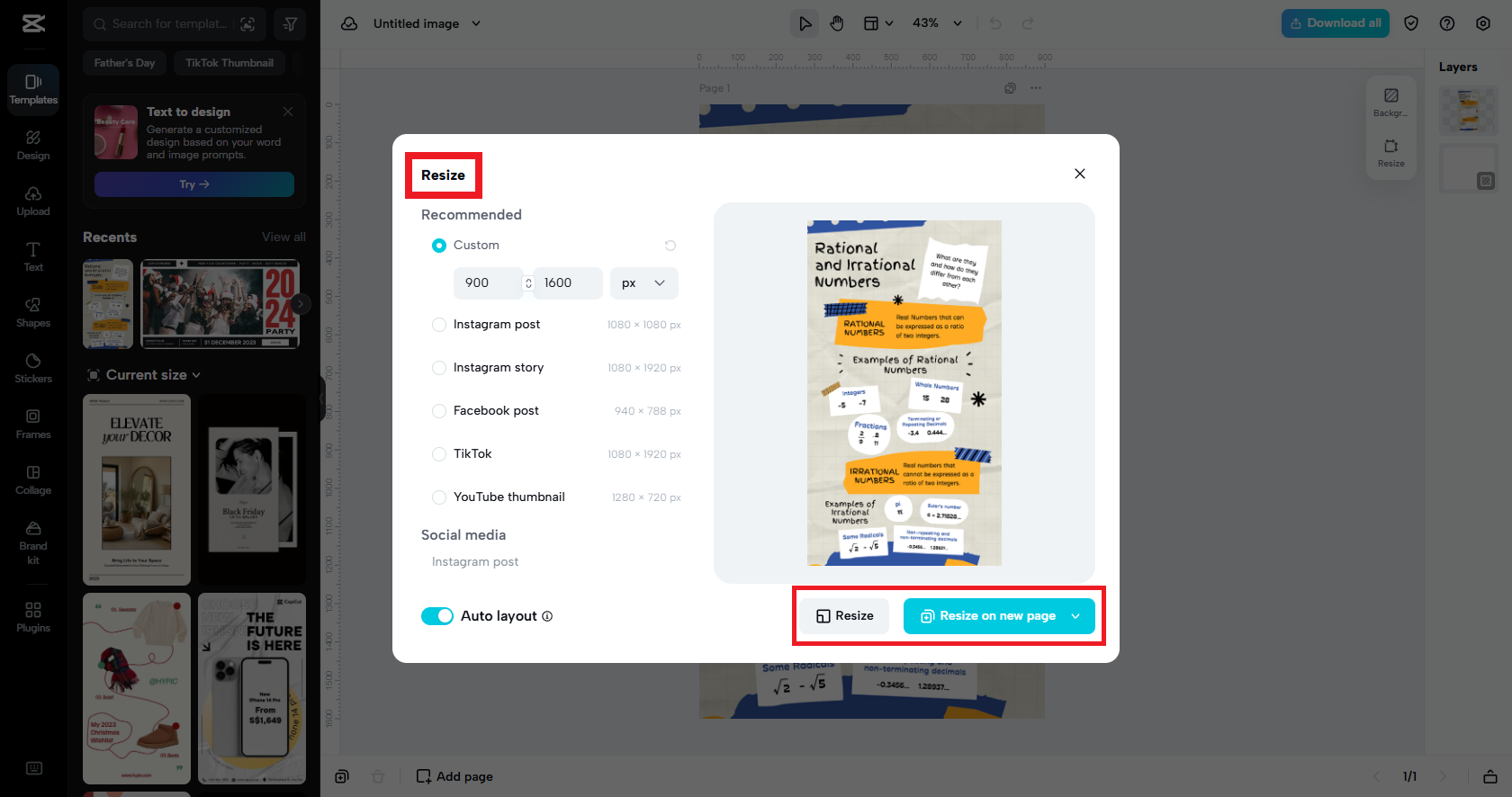 Choose your preferred resolution