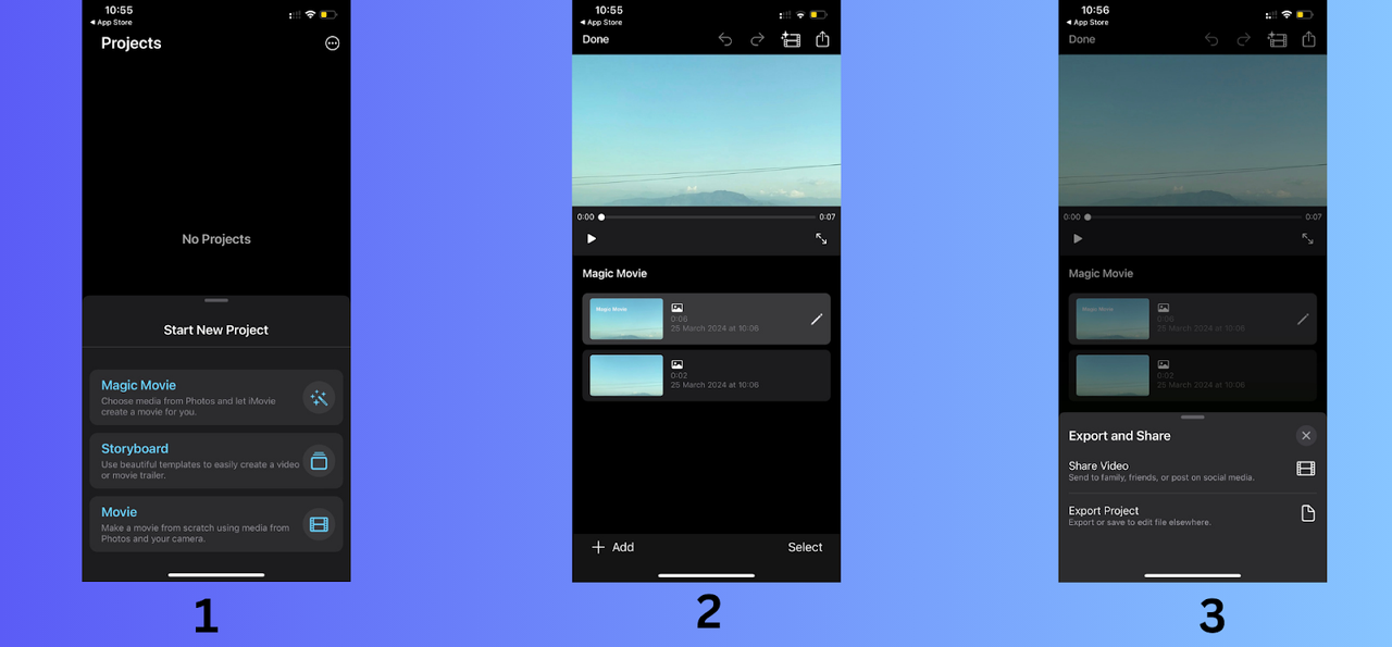 ครอบตัดวิดีโอของคุณบน iMovie