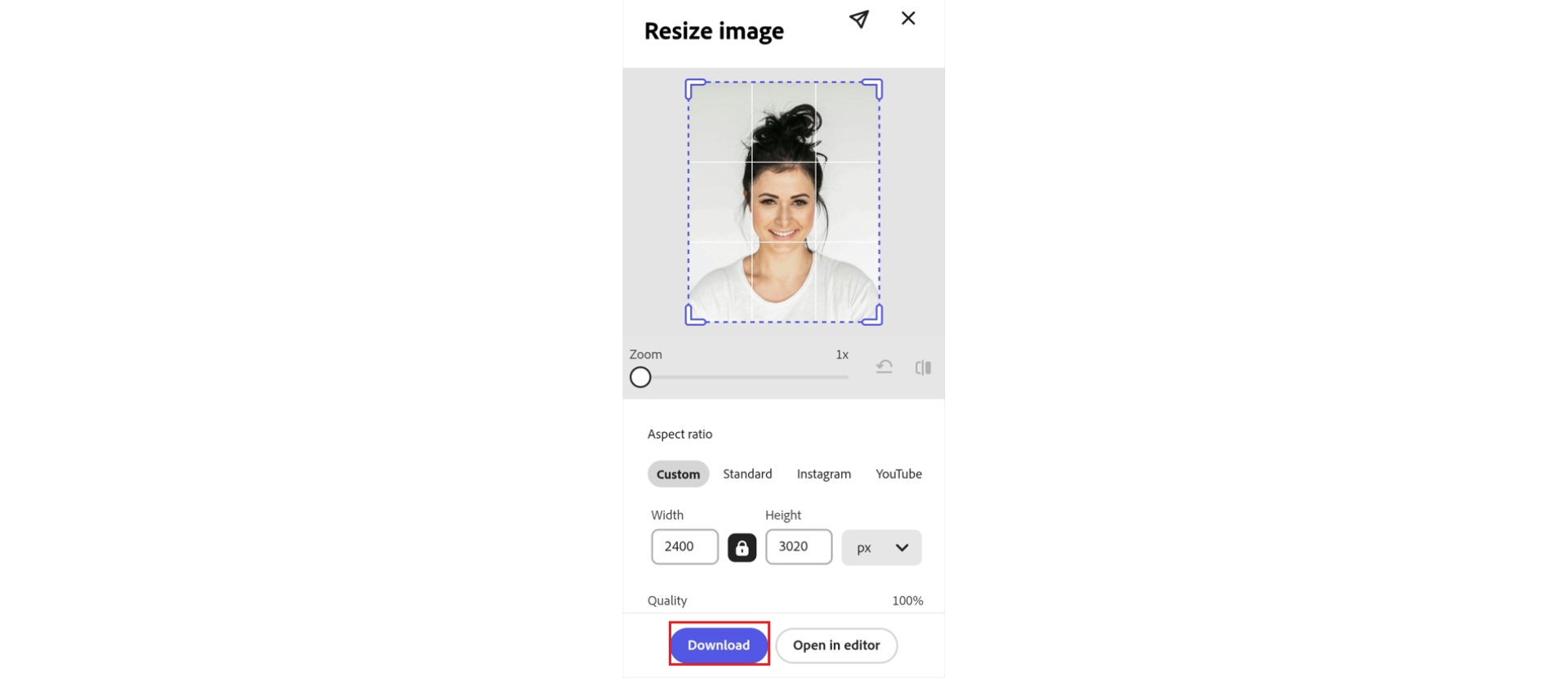 Download your resized photo