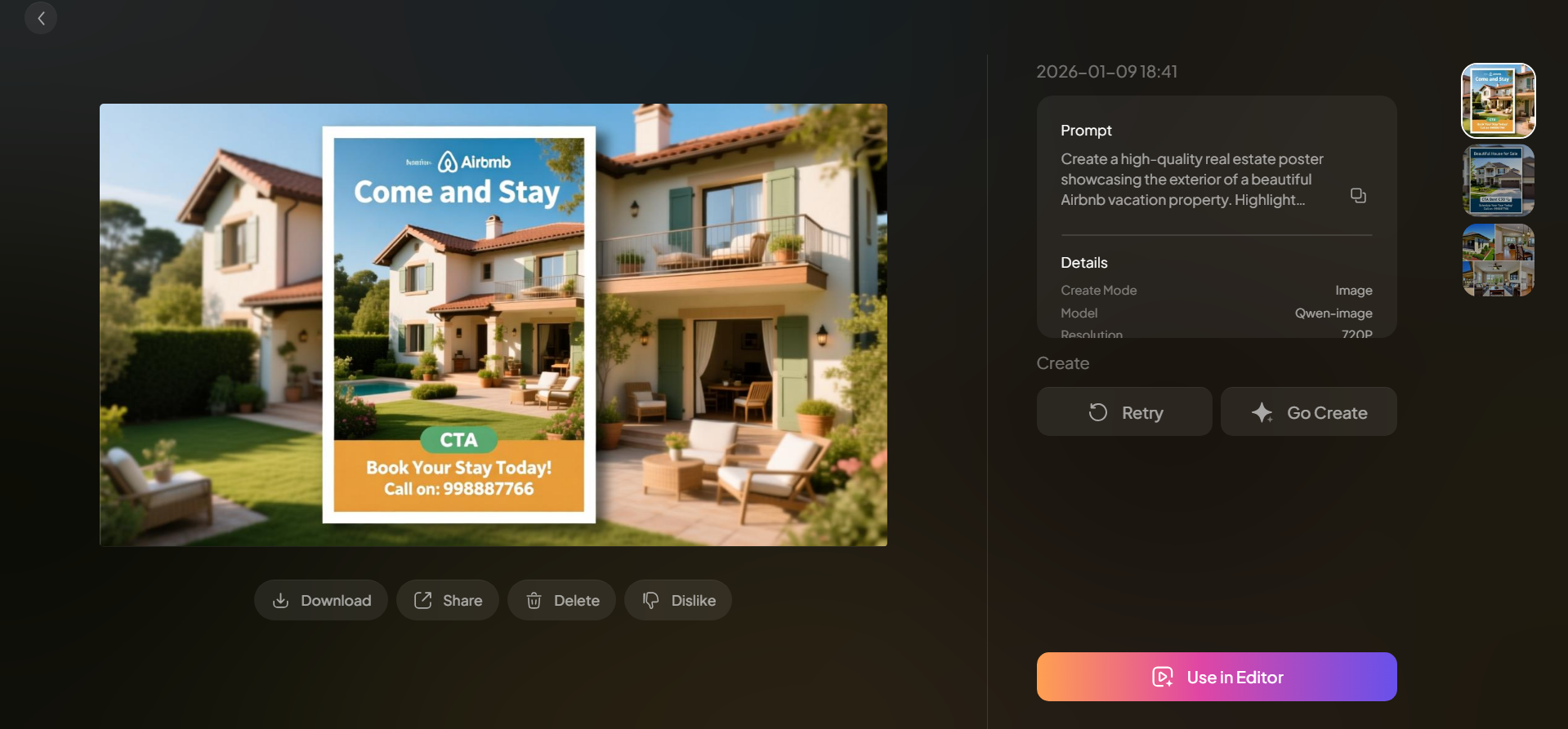 Preview, refine, and download the poster