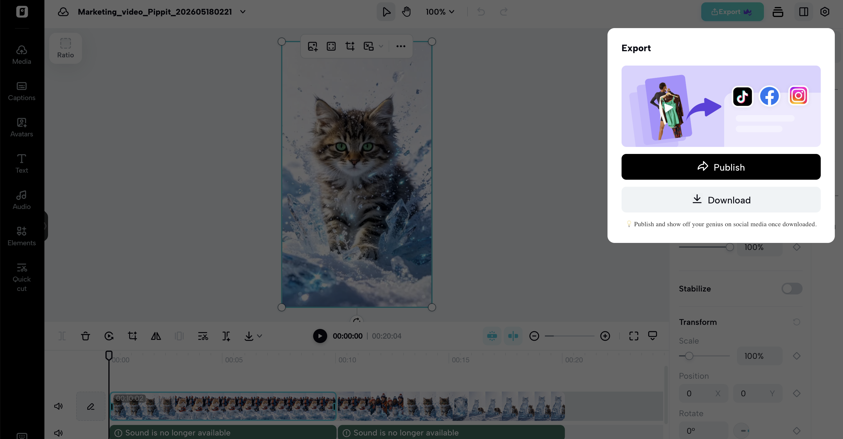 Export your video