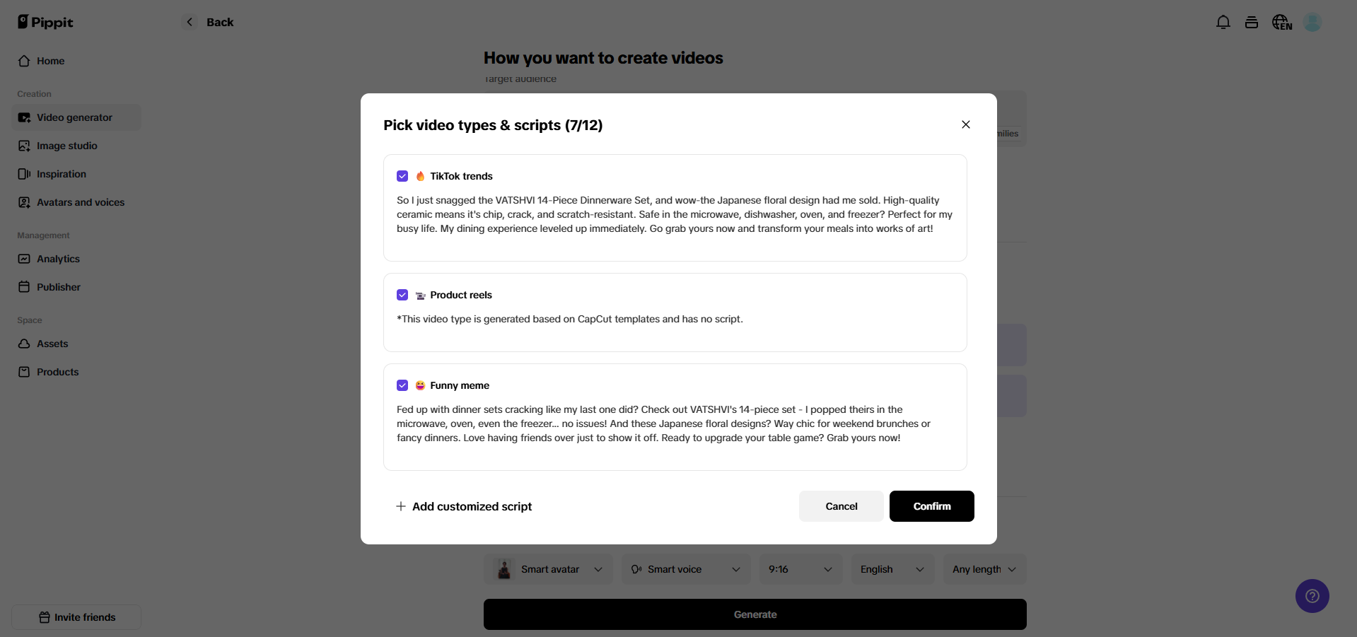 Gerador de roteiro por IA para vídeos