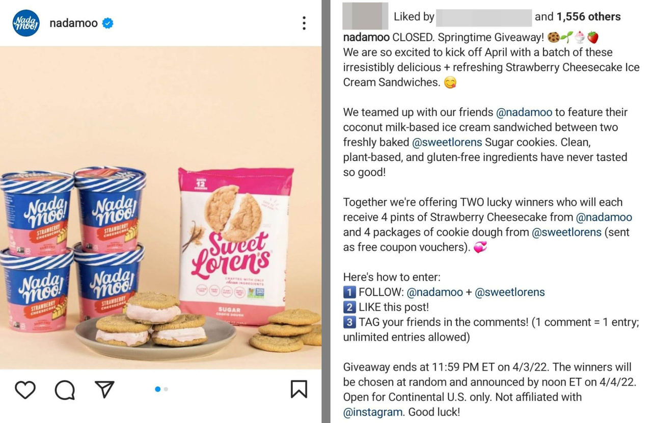 Co-branded campaigns and giveaways