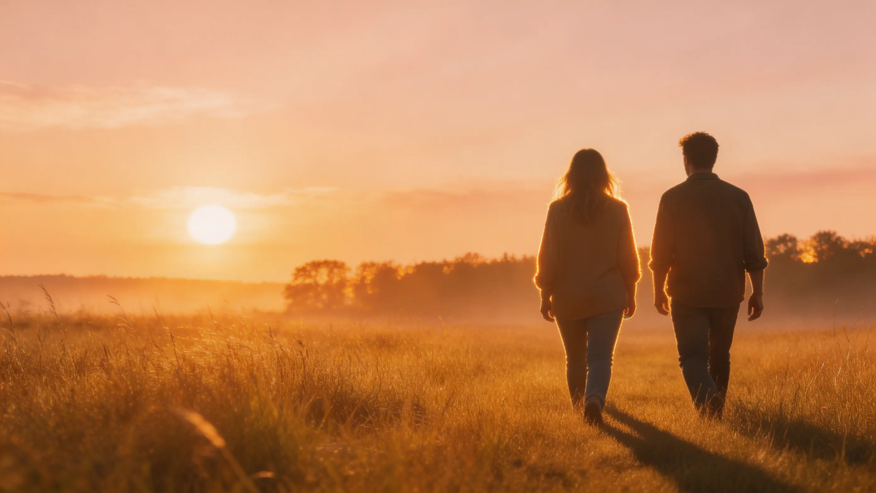 Golden hour scene with warm backlight