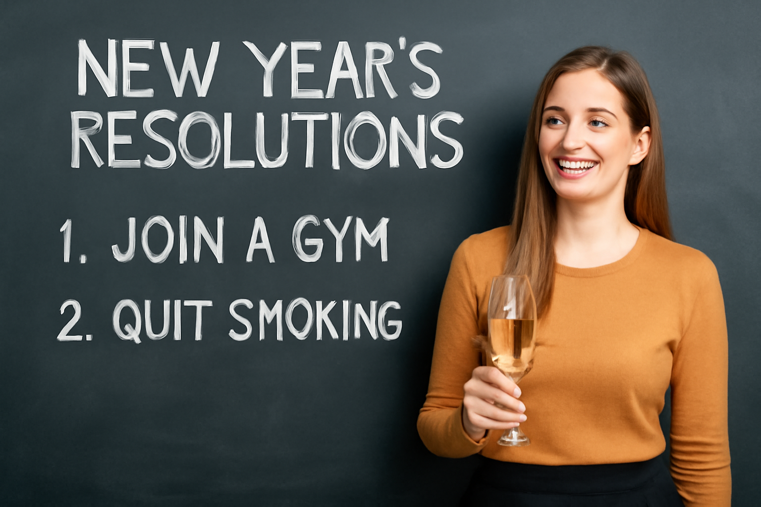 New year resolution board shot