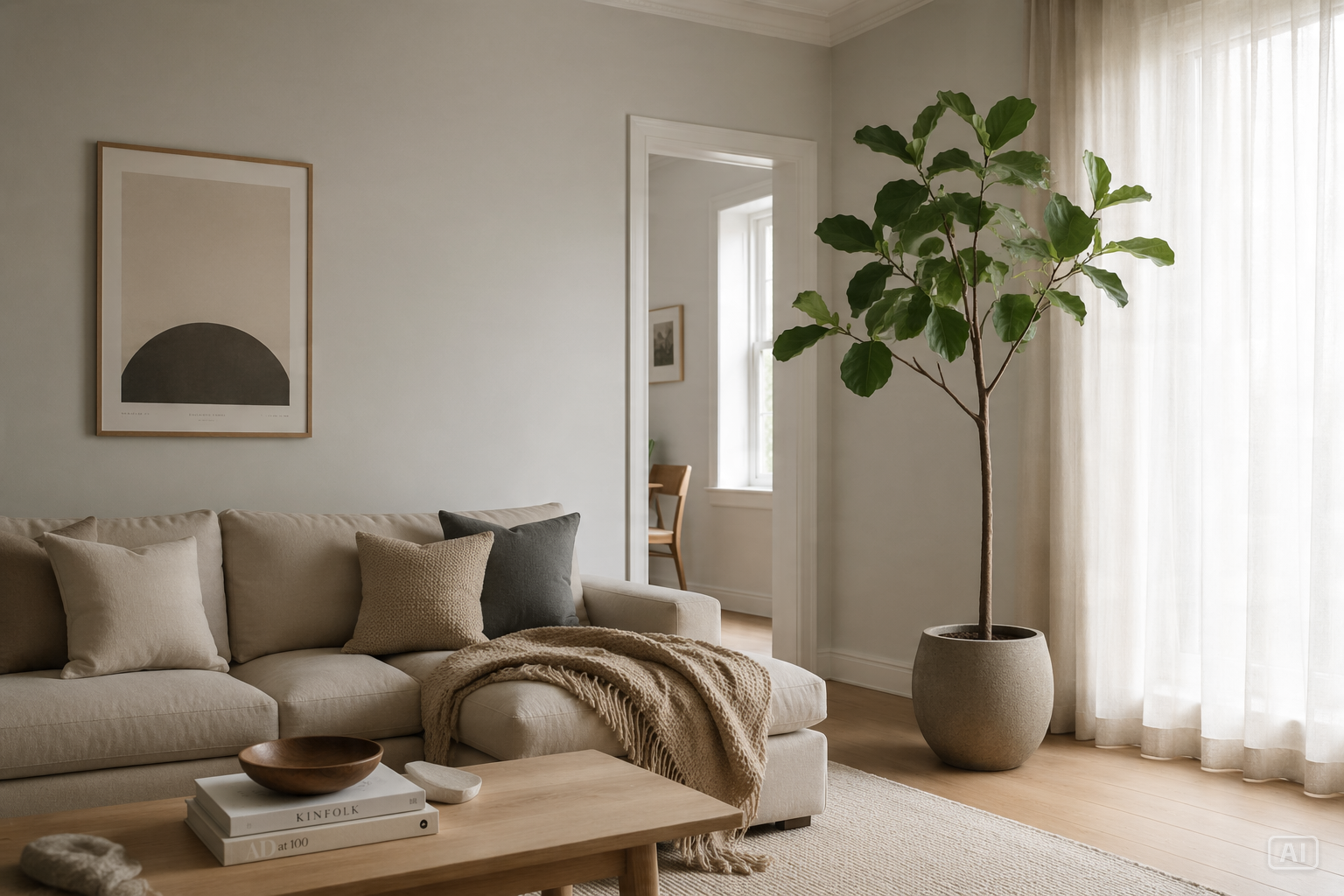Minimalist interior design image generated using Pippit