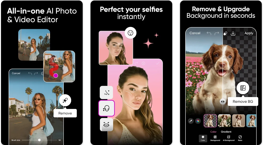 Interface of PicsArt - an easy to use phot layer editor app