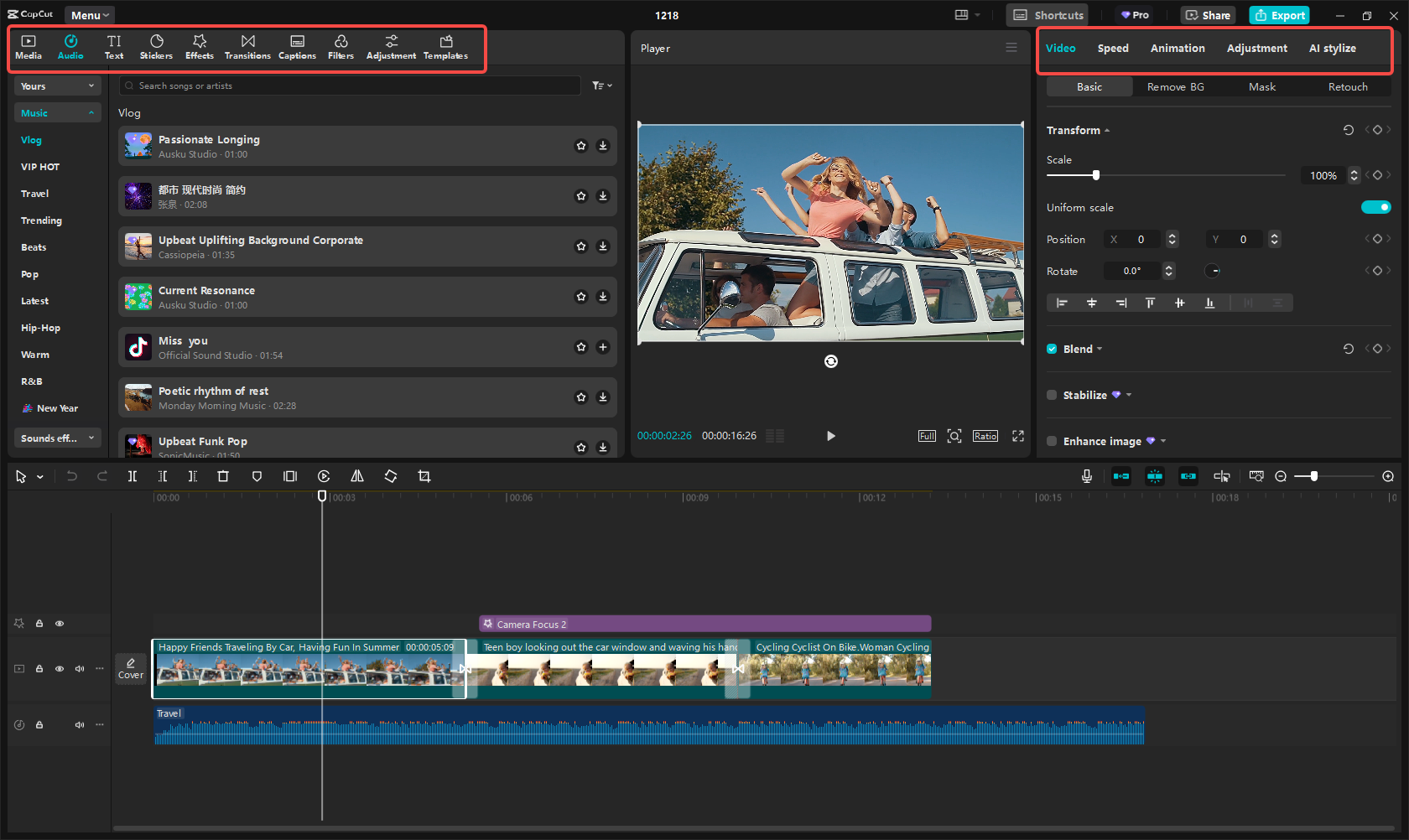 Sunting videonya