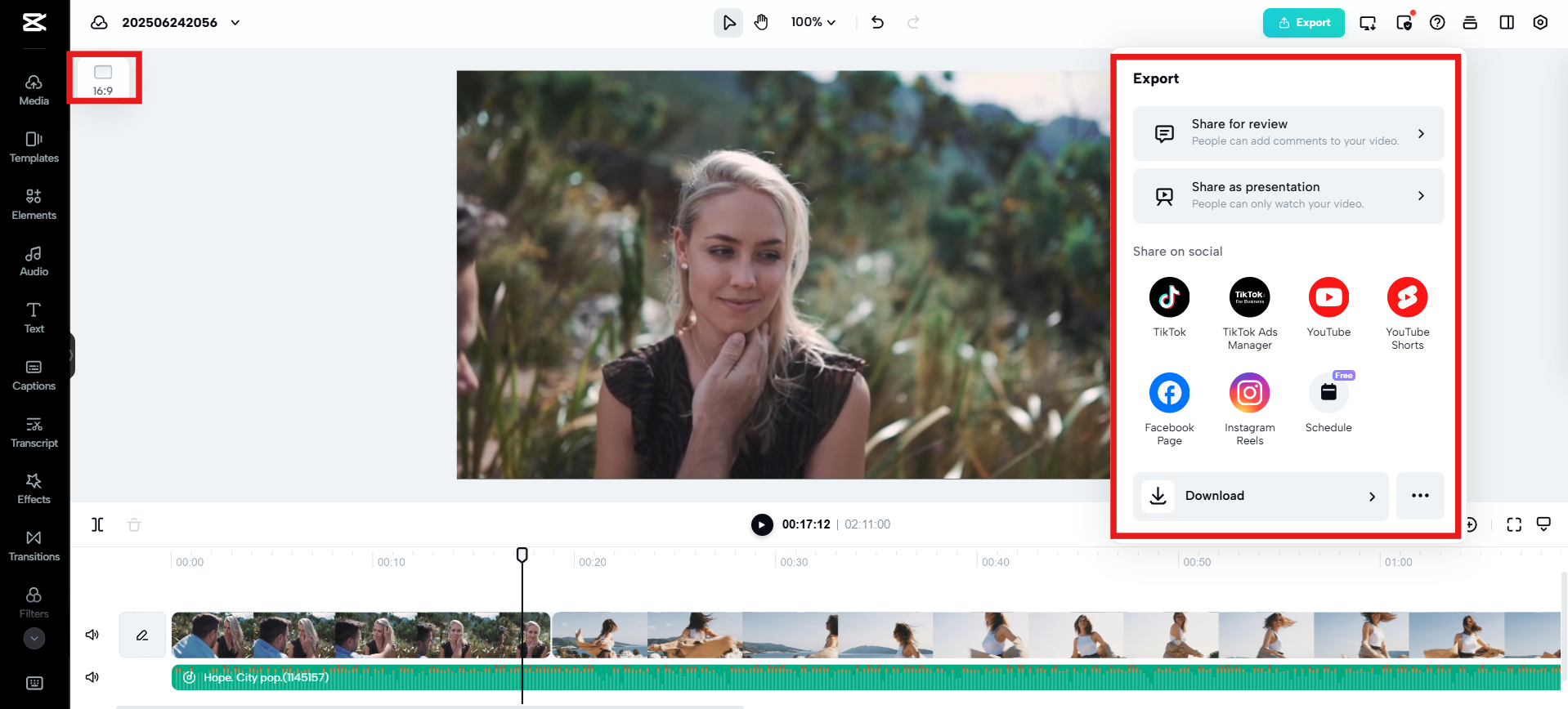 Export and share