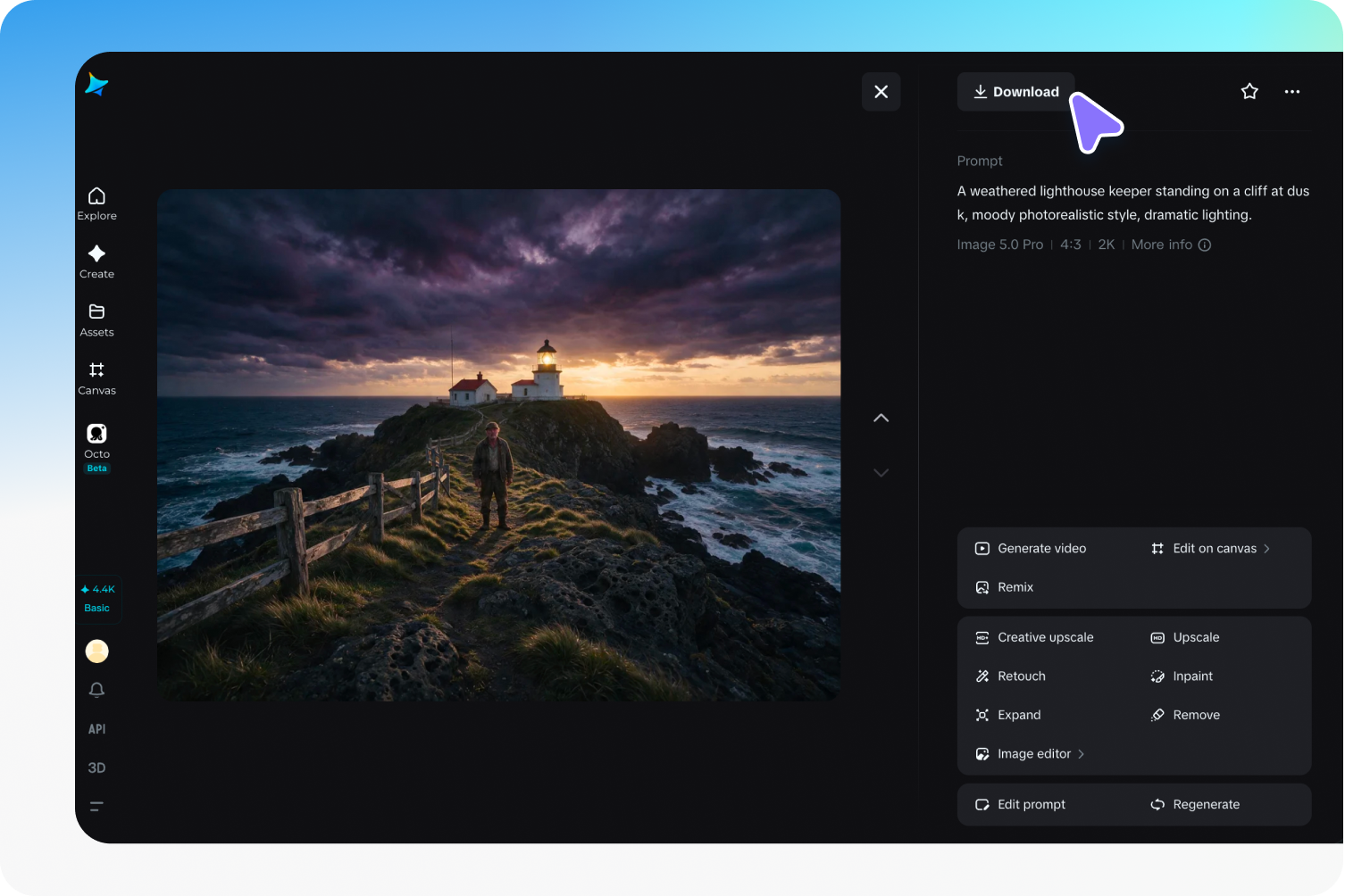 Refine and download your image