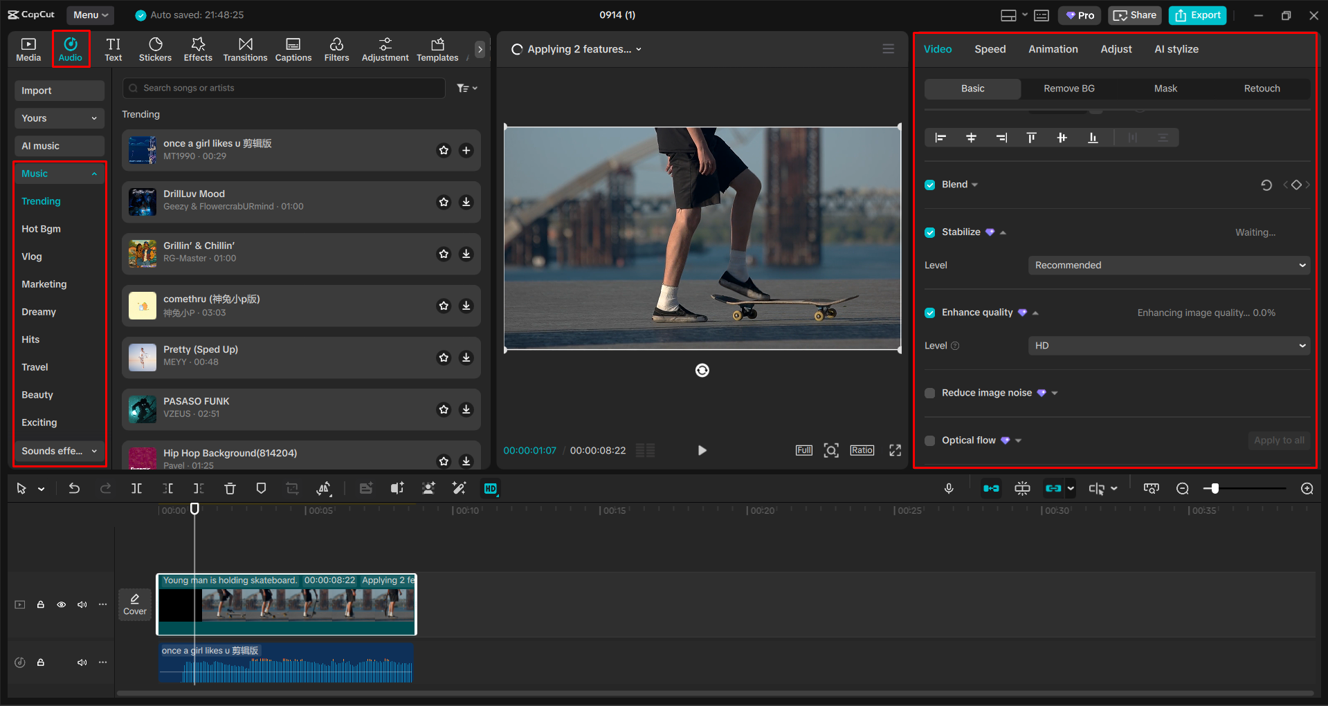 Menggunakan alat AI untuk mengedit video dengan editor video desktop CapCut
