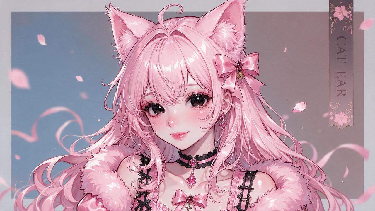 Filtre d'oreilles de chat esthétique anime pour avatars