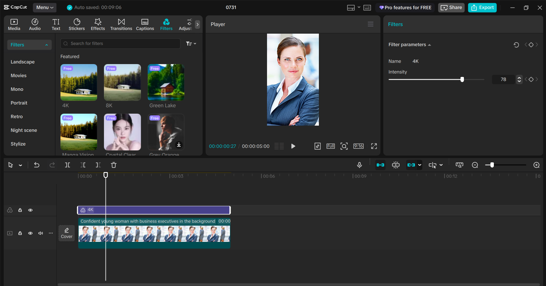 Interface of the CapCut desktop video editor - the best tool to resize images for Twitter